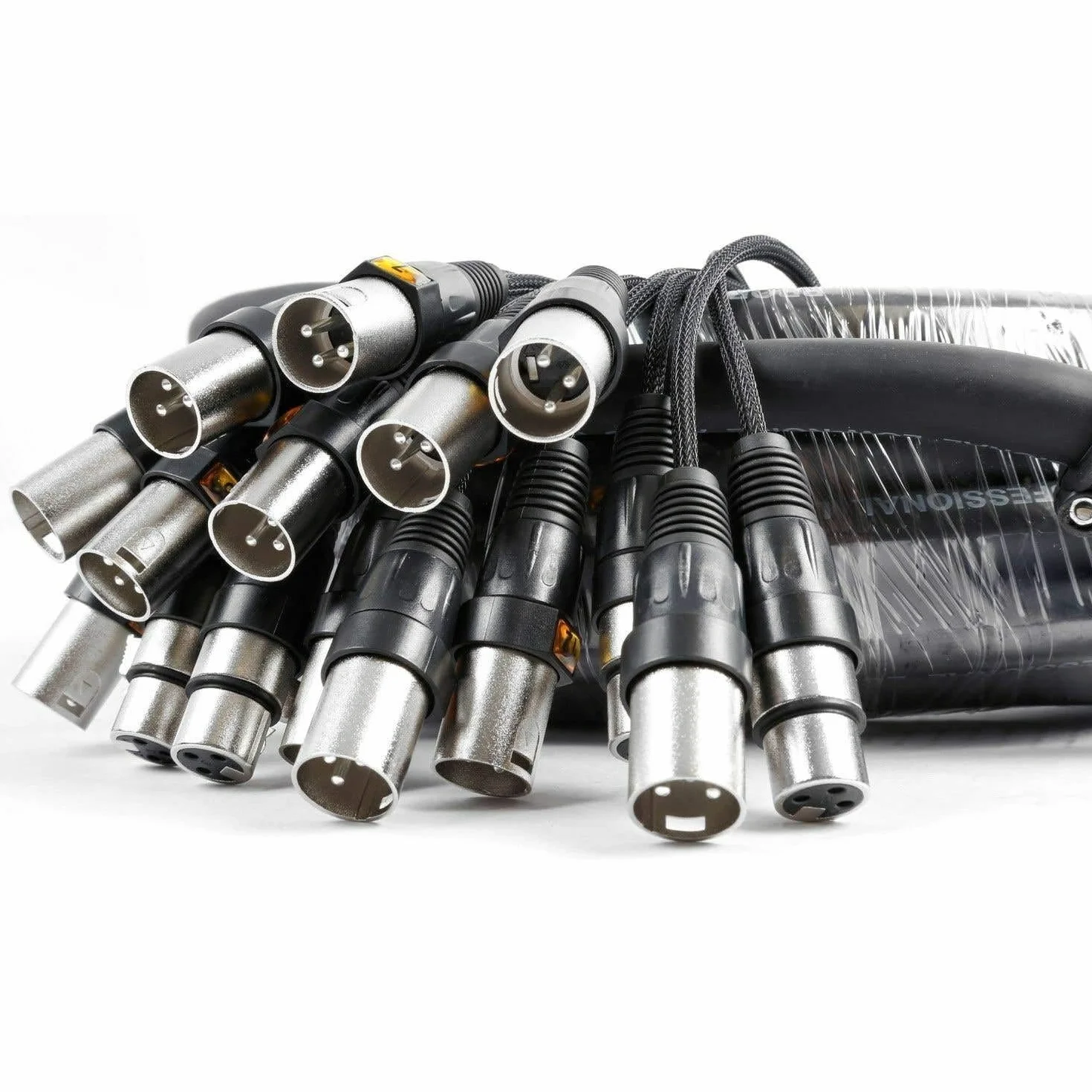 Power Dynamics Cable de audio manguera para escenario con 12 entradas XLR Hembra 4 Salidas XLR macho, cable flexible, cajetín metálico con conectores metálicos de calidad, longitud 15 Metros