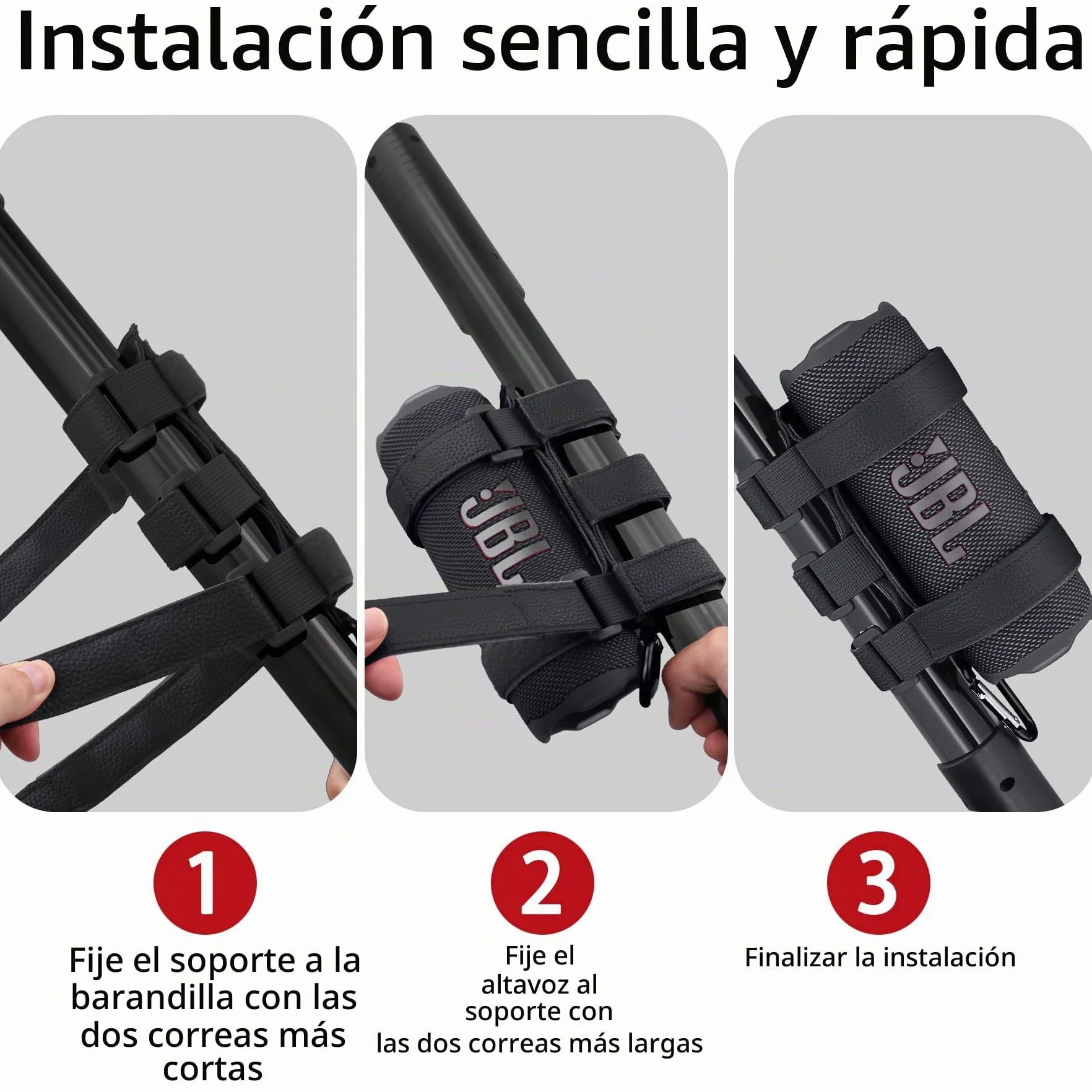 co2CREA Funda rígida Compatible con Bose/JBL mayoría de Altavoces inalámbricos Bluetooth, Altavoz al Aire Libre, Correa Ajustable, Accesorio para Accesorios, riel de Barra para Carrito de Golf