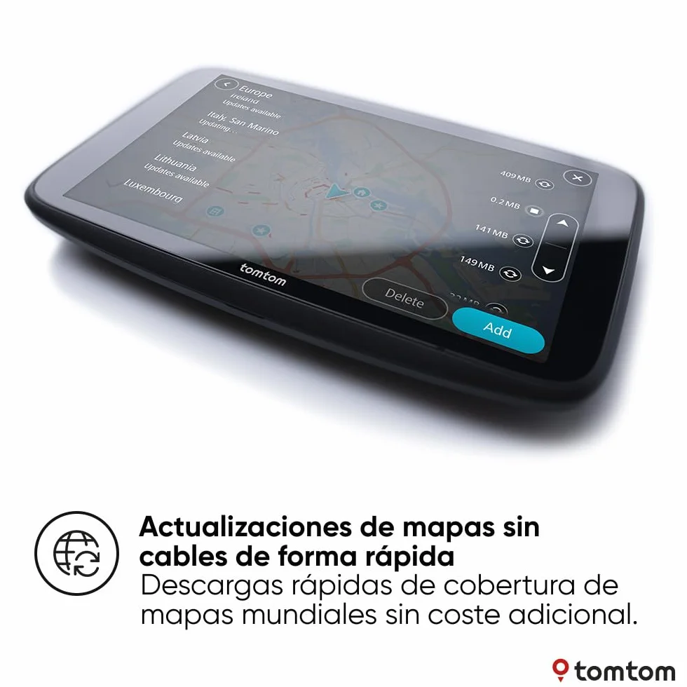 TomTom Go Superior GPS para Coche 7 Pulgadas con TomTom Traffic, Mapas del Mundo, Alertas de Radares y WiFi
