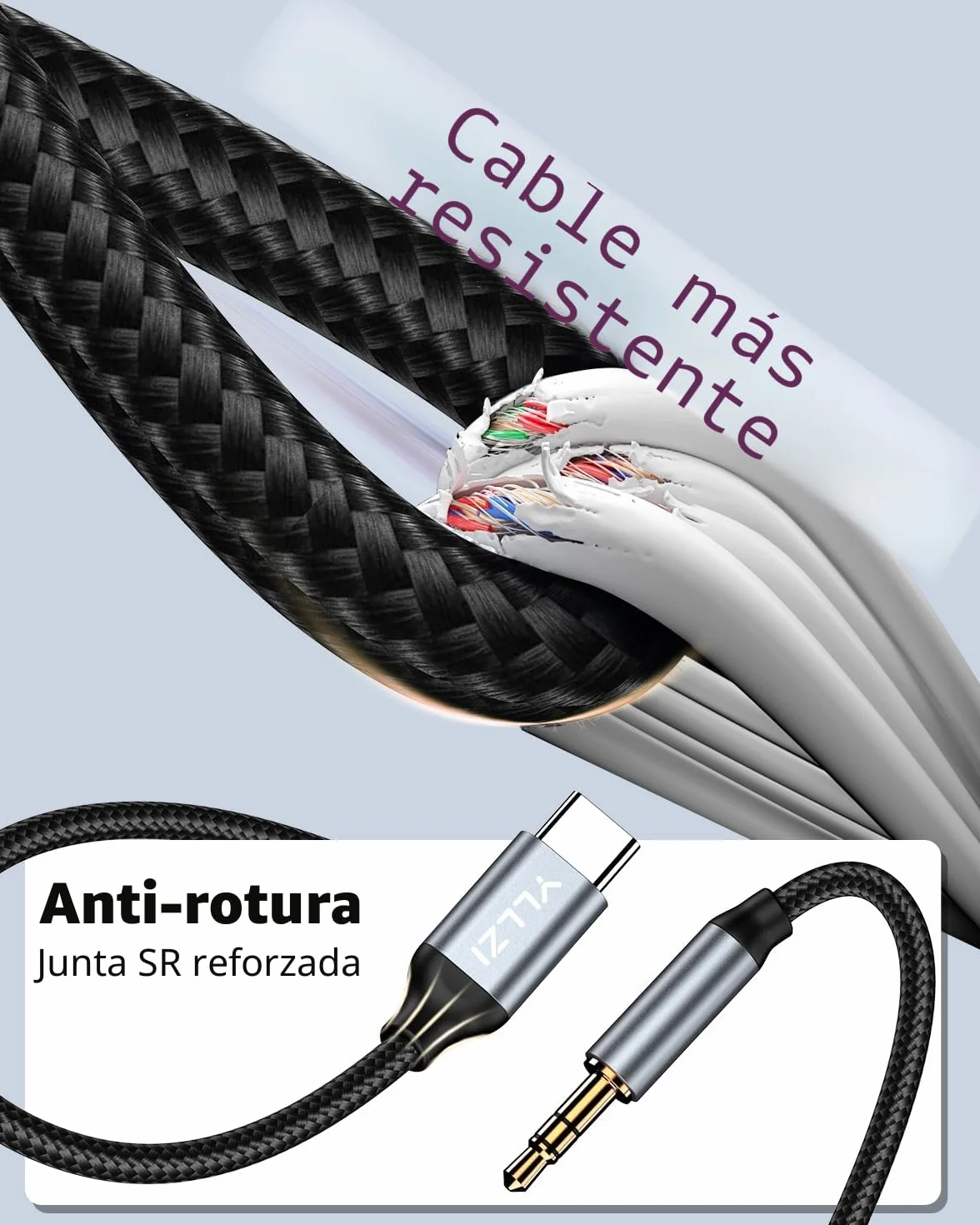 Cable USB C a Aux 1.2M, Jack 3.5 mm Audio para iPhone 17 16 15, Galaxy S25/S24/S23/S22/Note 20