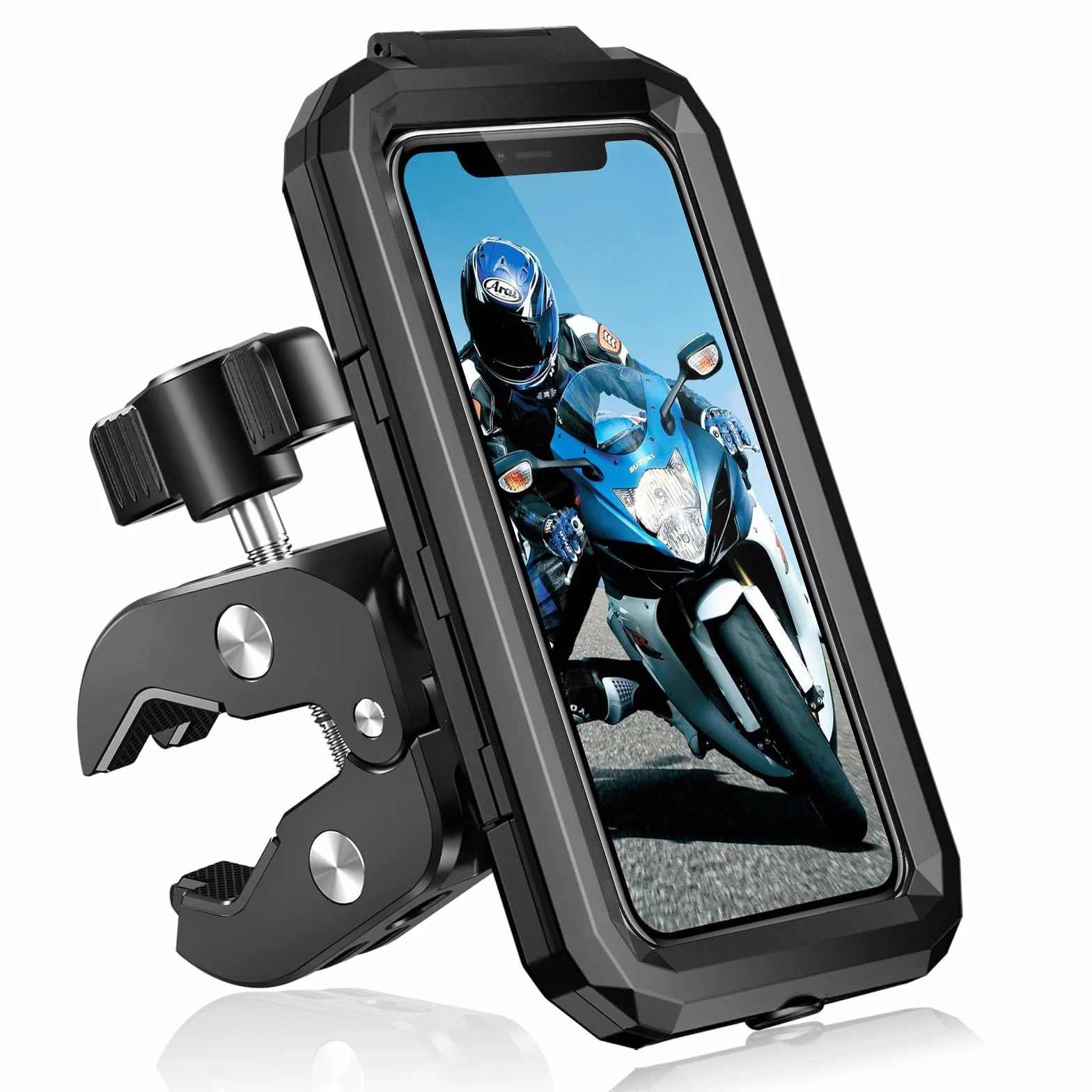 Soporte Móvil Moto Impermeable Universal 360° Rotación Porta Teléfono Bicicleta Antivibración para 5,5-7,0" Smartphones
