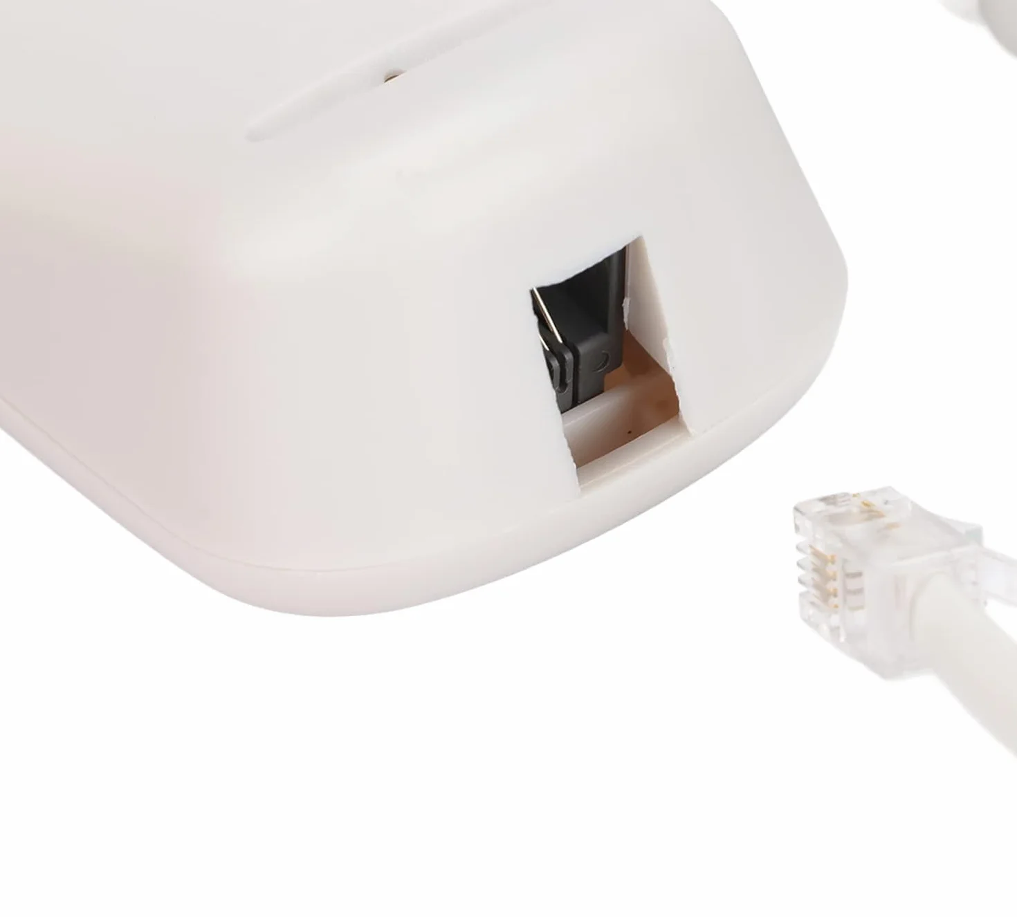 CABLEPELADO Cable Telefonico RJ10 RJ9 RJ22 4 Hilos 4P4C Espiral 2 Metros Blanco