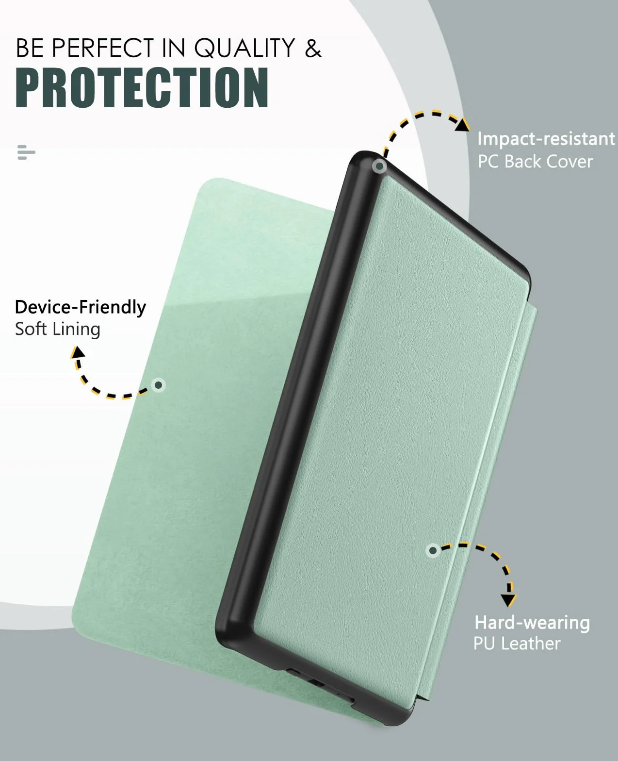 MoKo Funda Kindle Paperwhite 12th Generation 2024 Colorsoft Signature Edition, Agave Verde