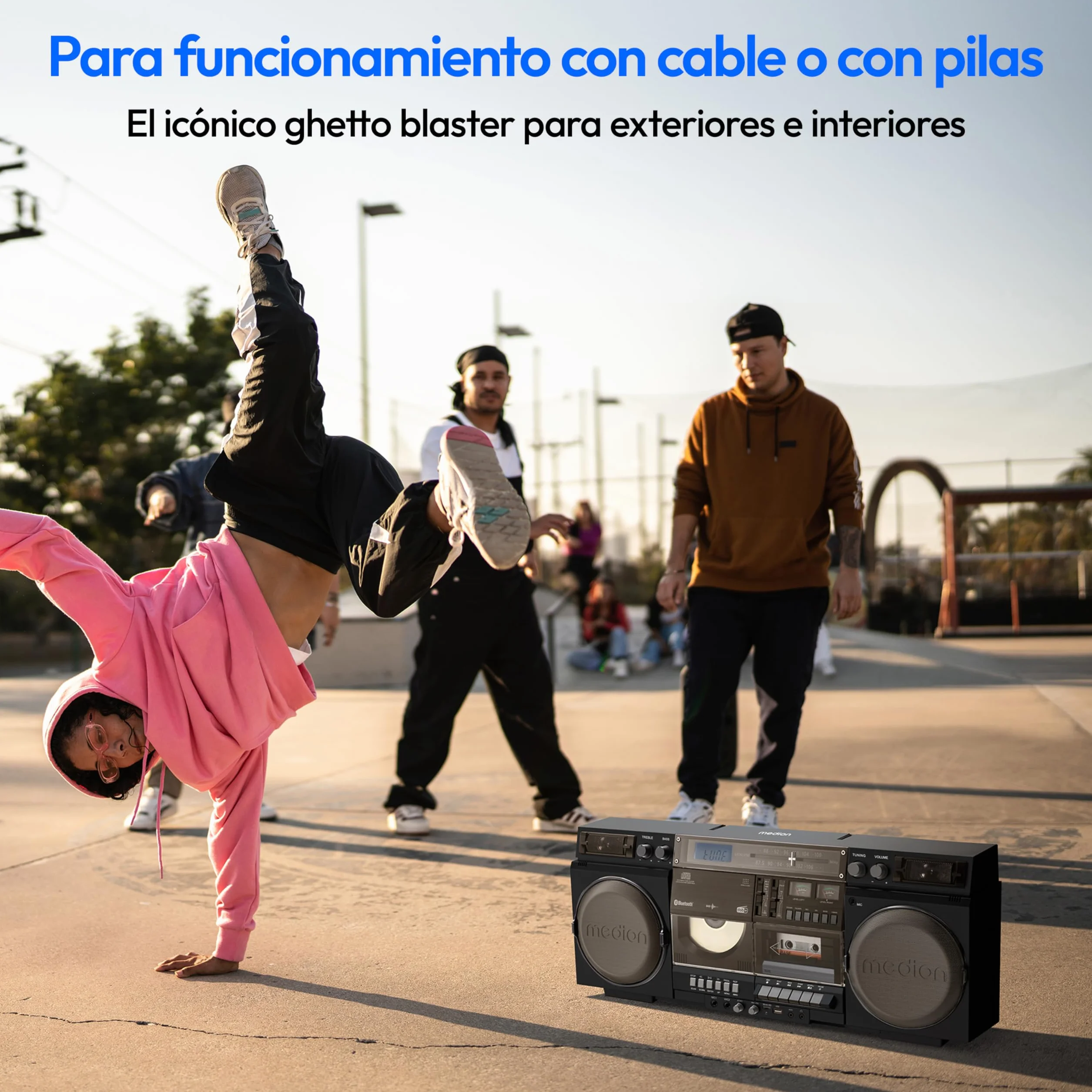 MEDION Ghetto Blaster Vintage DAB+ CD/Cassetta USB MP3 2x10W RMS Nero