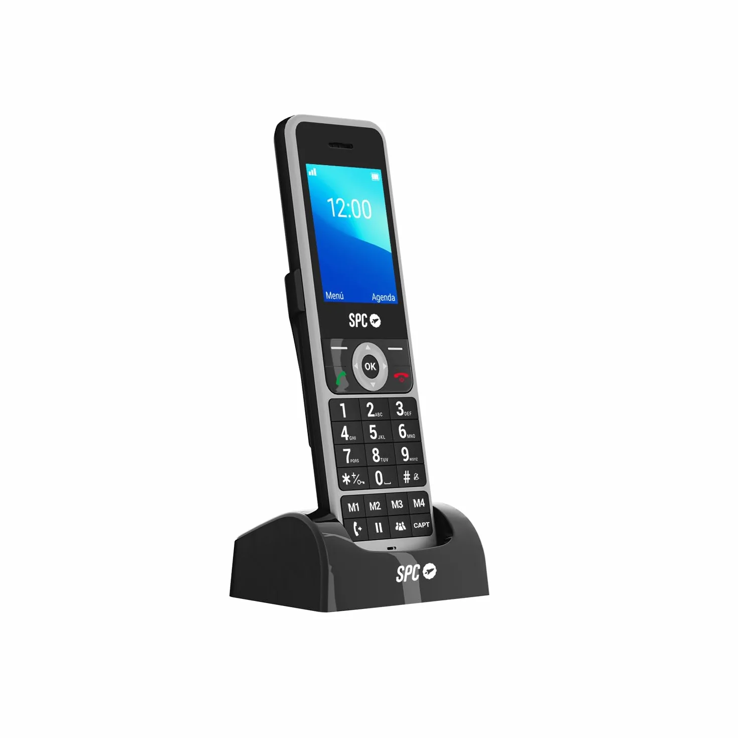 SPC WD100 – Teléfono inalámbrico con SIM y Base de Carga | 4G, Llamadas Volte y VoWiFi | Pantalla TFT 2,4” | Entorno Android | Configuración remota | Bluetooth y WiFi | 4 memorias rápidas
