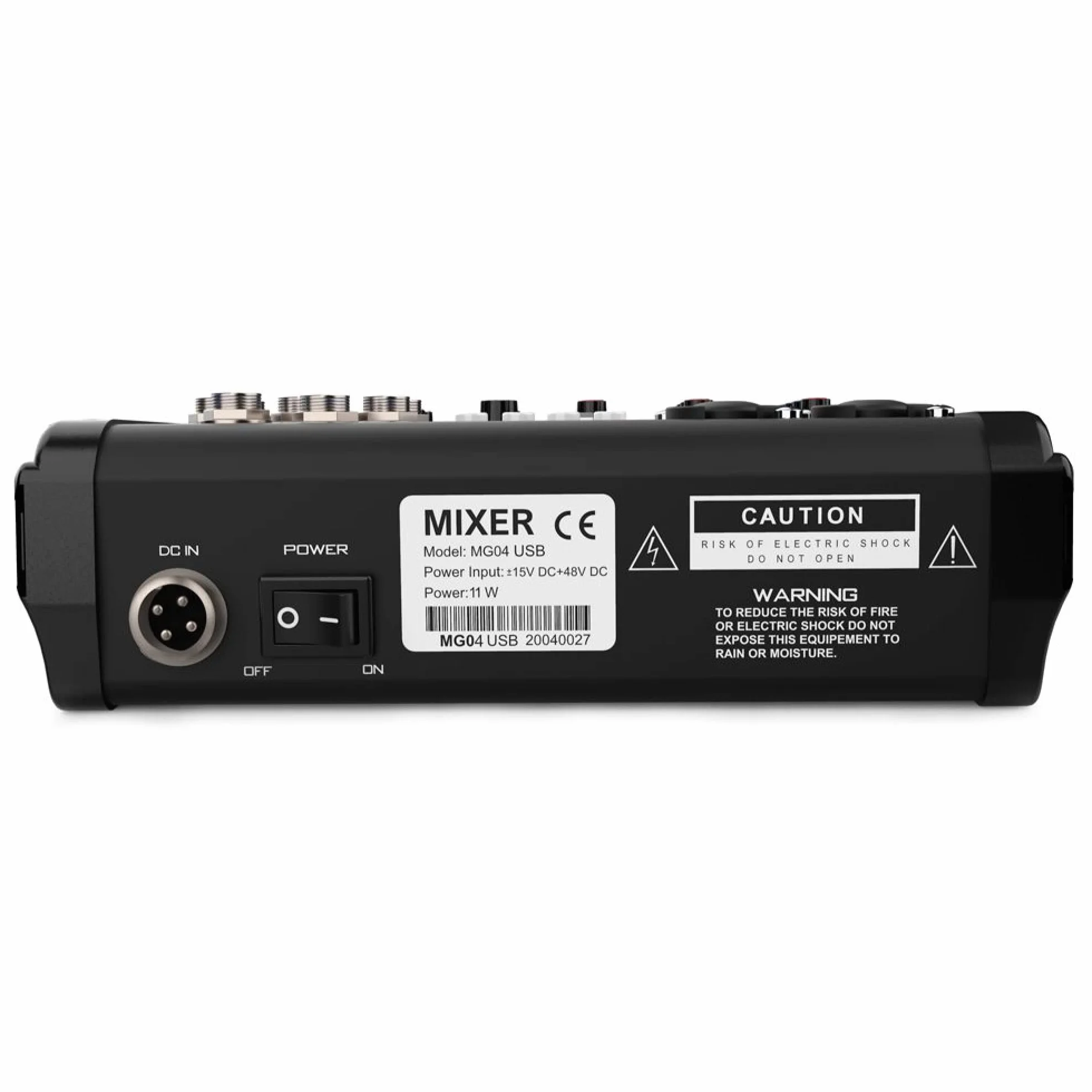 Audibax MG04 USB Mesa Mezclas con 4 Canales Bluetooth, MP3, USB Rec y Efectos