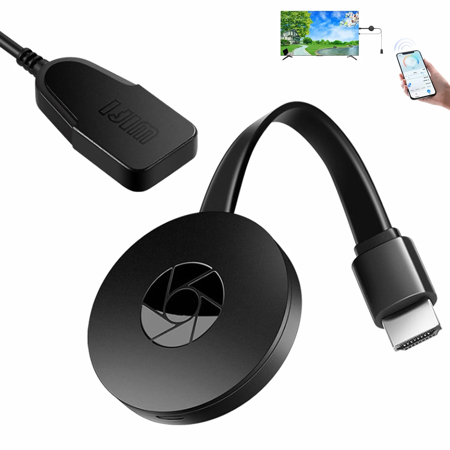 Chromecast, dispositivo Chromecast para TV, adaptador de pantalla inalámbrico WiFi, adaptador de pantalla HDMI inalámbrico 4K para TV, compatible con Android/iOS/Windows/Mac/proyector
