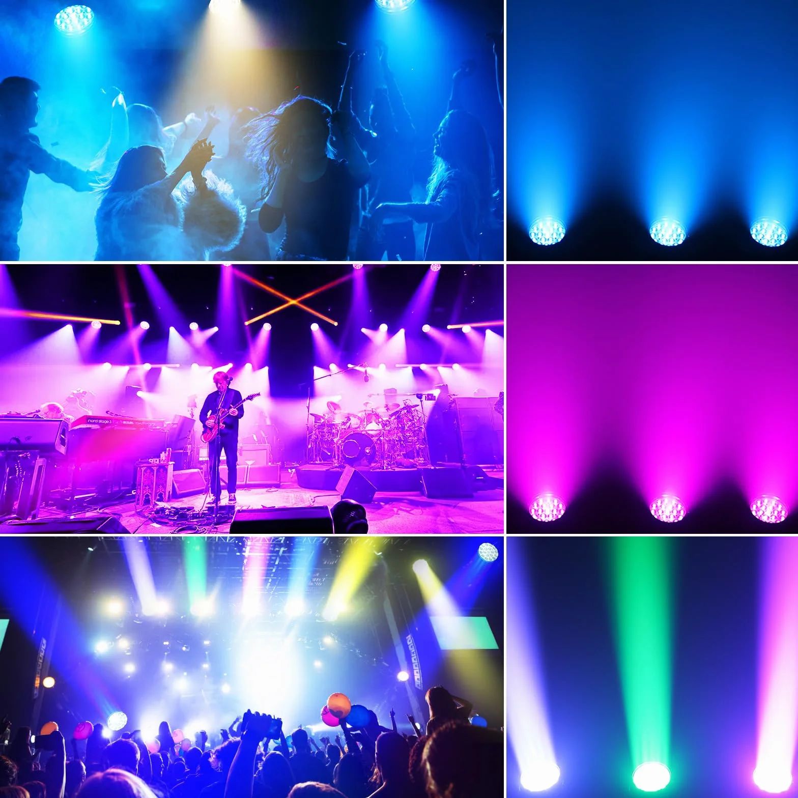 2 Piezas 19 X 15W Wash Zoom Cabeza Móvil, RGBW 4 en 1 LED Enfocando Luz 4 Modos de Control Profesional Escenario Moving Head para Fiesta KTV Concierto Bar Festival Boda Discoteca
