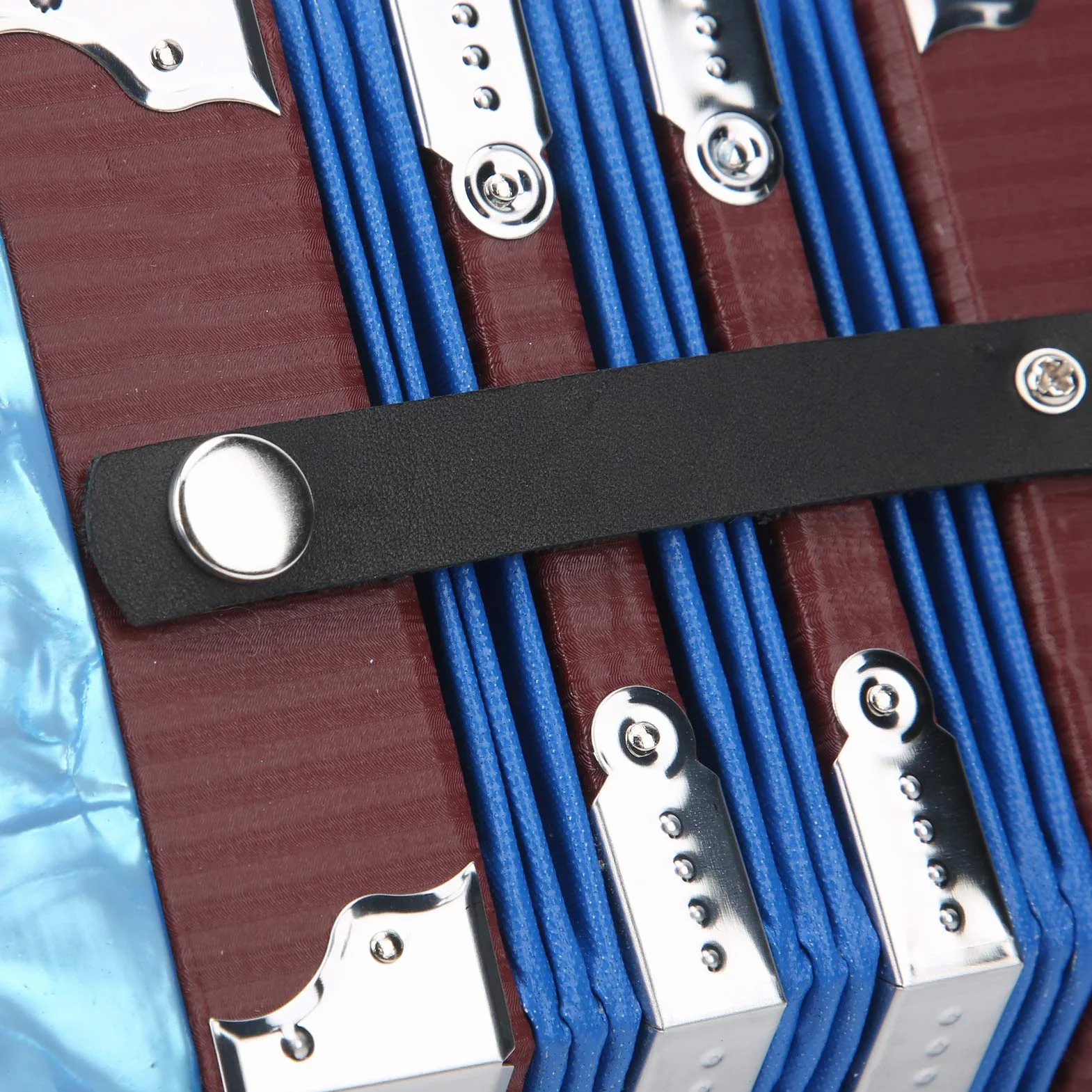 Eujgoov Concertina Acordeón Diatónico Ortable Instrumento profesional para adultos Suministros de instrumentos musicales(Cielo azul)