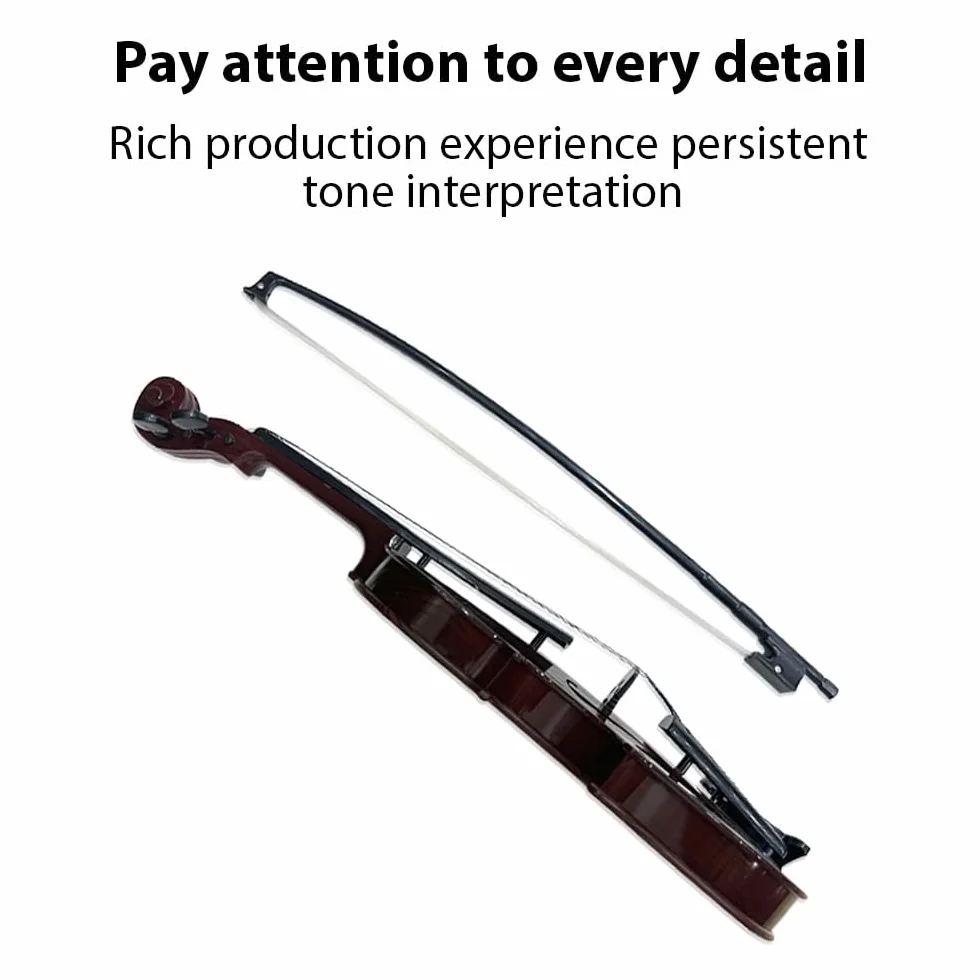 Violín simulado para principiantes, práctica musical, kit de instrumentos musicales, exquisita mano de obra, accesorios de actuación, regalos con cuerdas ajustables