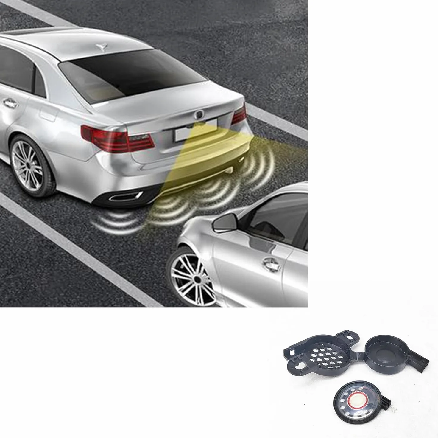 Altavoz de advertencia de aparcamiento PDC para coche, alarma de marcha atrás con cableado 8E0919279 5Q0919279 compatible con Volkswagen compatible con Audi