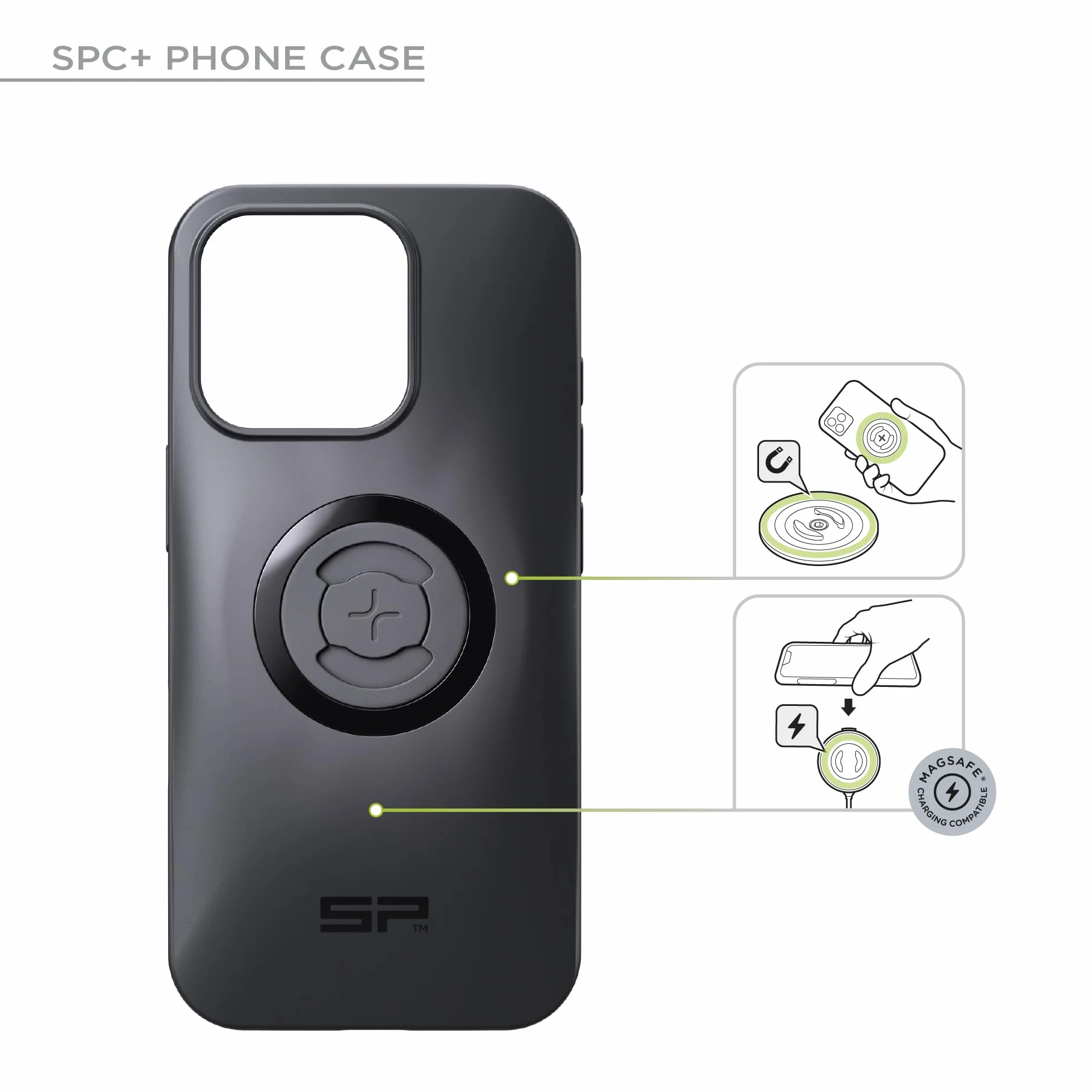 SP CONNECT Soporte para móvil de Moto con módulo antivibración | SPC+ | para iPhone 14/13 para Moto | ciclomotor | Accesorio para Todos los teléfonos Inteligentes como iPhone Samsung