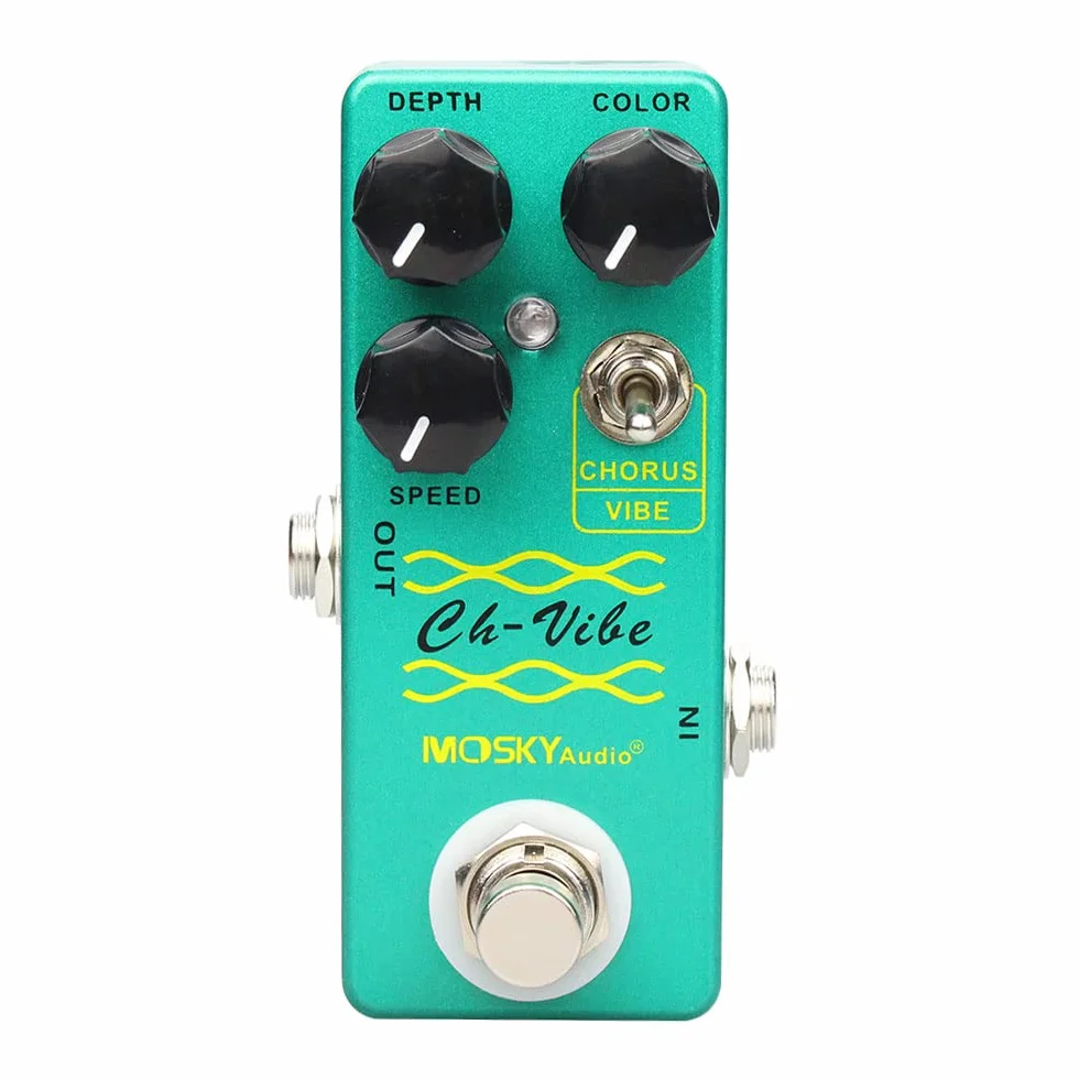 Mosky CH-VIBE - Pedal de coro/vibrato de estilo vintage, color verde