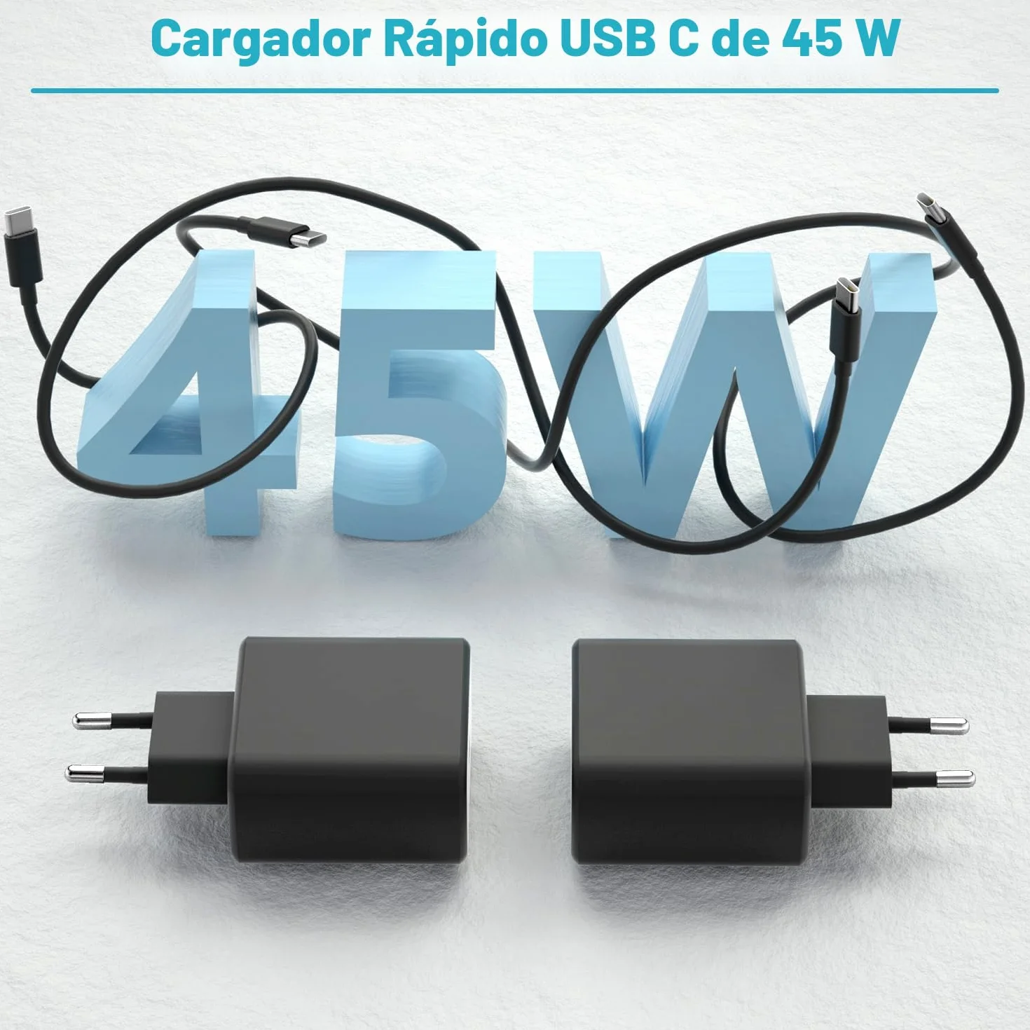 Samsung Cargador Rápido 45W USB C 2Pack con Cable 2M para Galaxy S26 S25 S24 S23 S22 S21 S20 Note20 A73 A53 S10