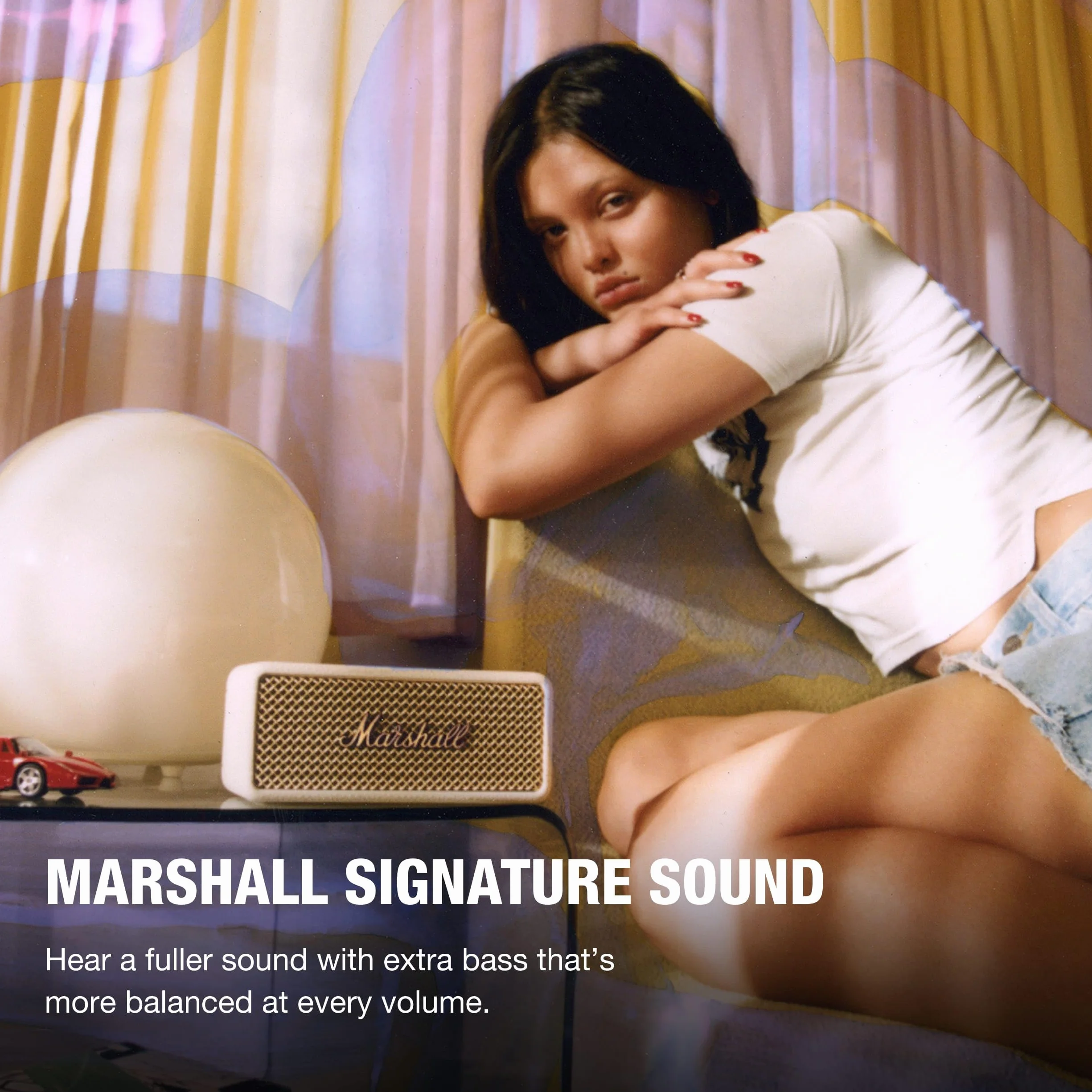 Marshall Emberton III Altavoz Bluetooth portátil IP67 resistente al polvo y agua, 32h reproducción - Crema
