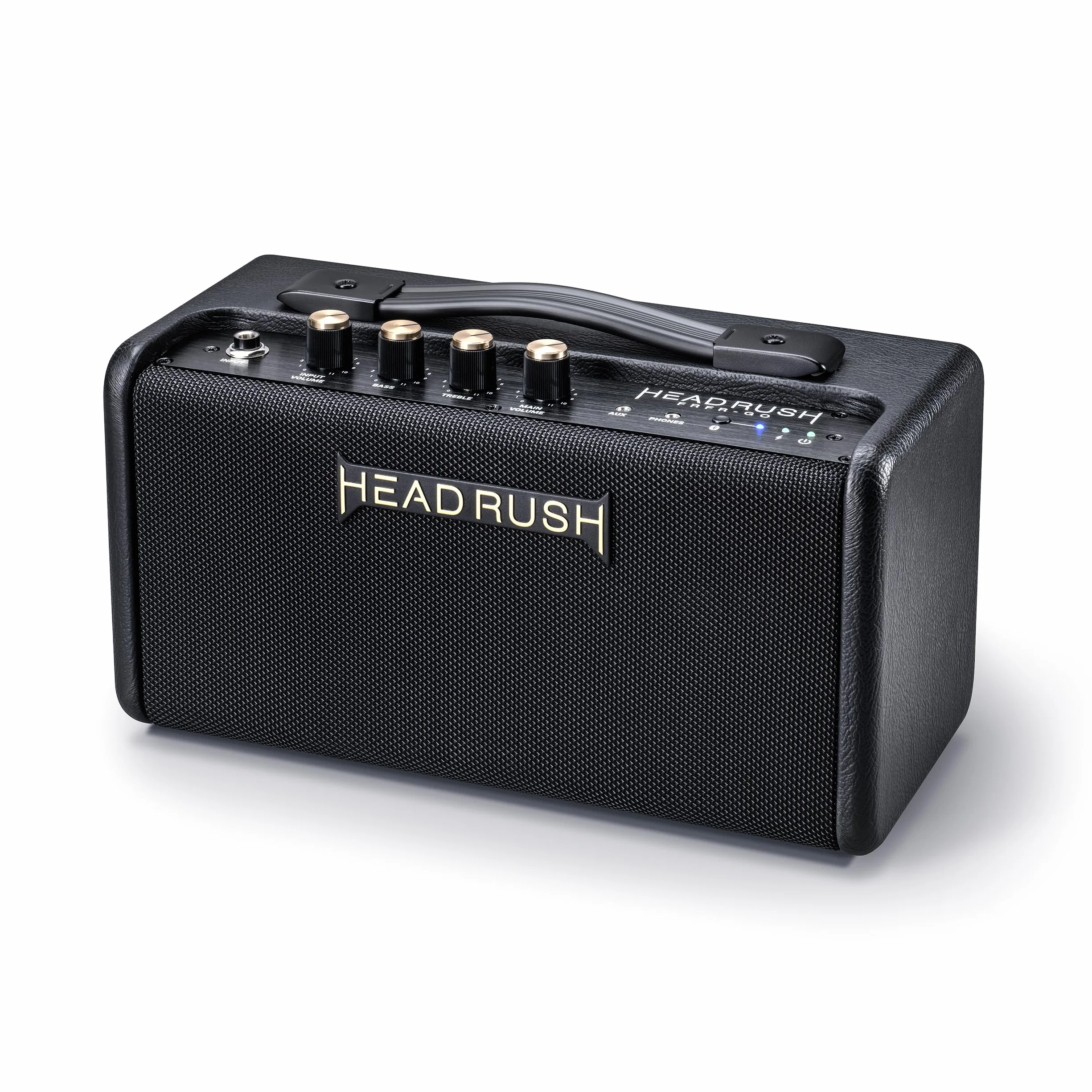 HeadRush FRFR-GO - Amplificador 30W para Guitarra Electrica y Bajo con Altavoces duales 3", Bluetooth y Batería Recargable, para Pedales de Modelado