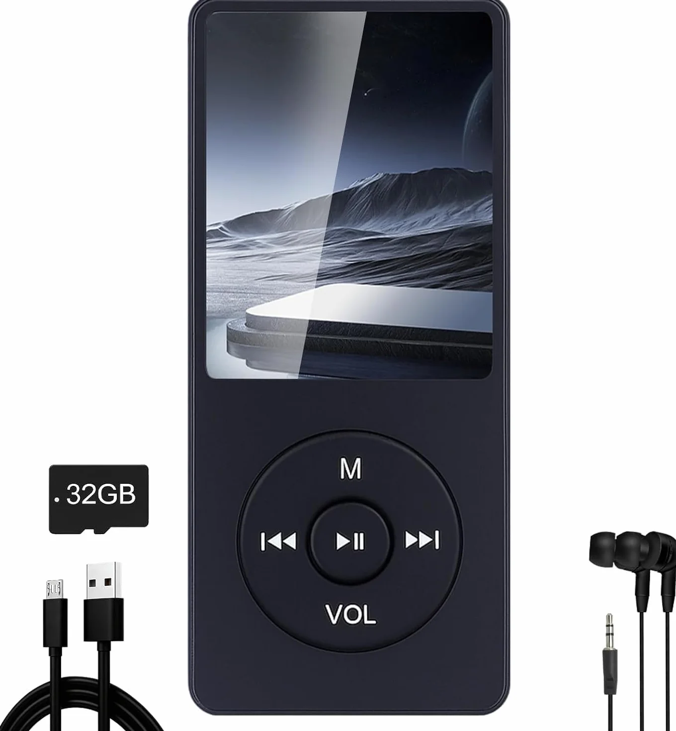 Reproductor MP3 MP4 32GB Bluetooth 5.0 Altavoz HD Pantalla TFT 1.8" Ampliable 128GB