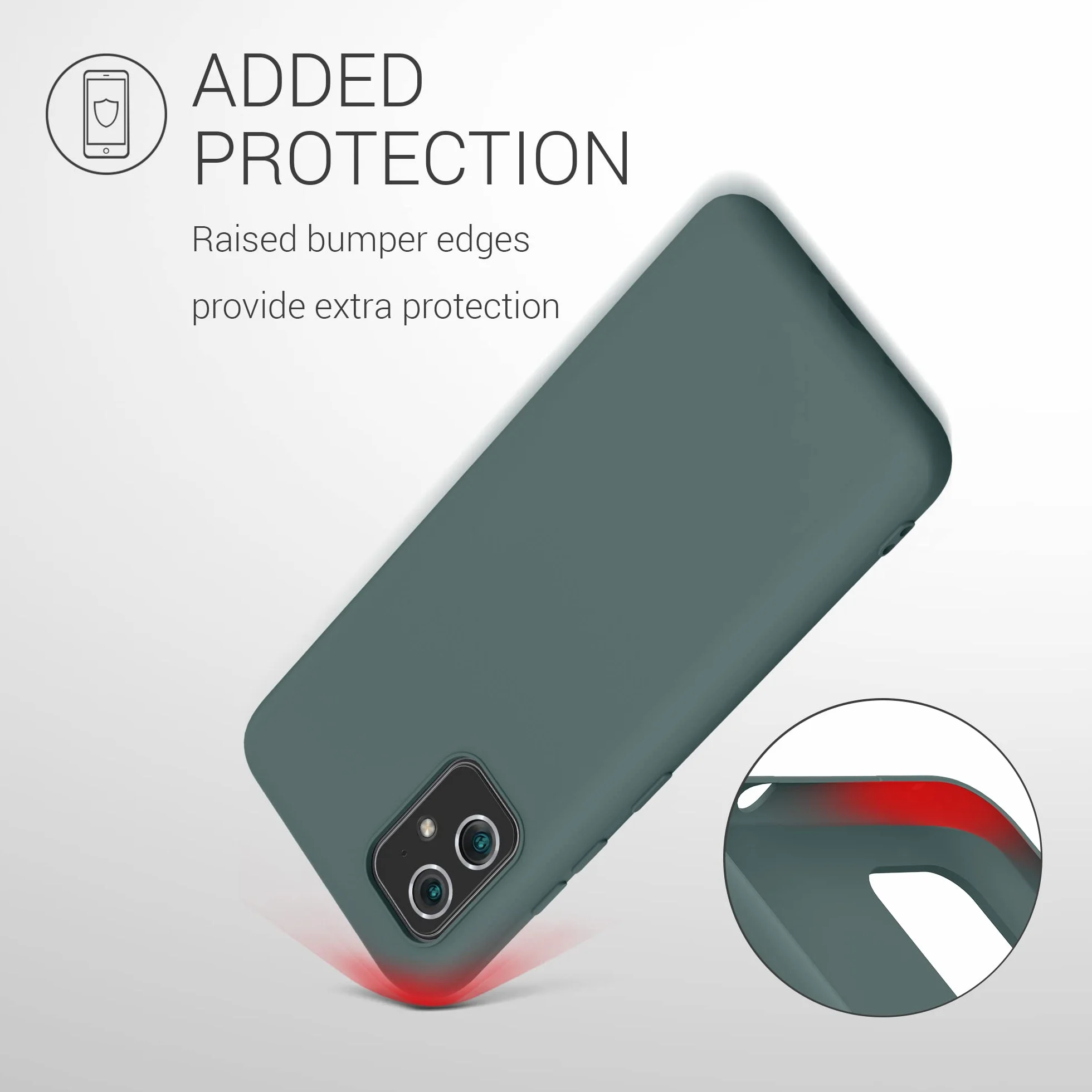 kwmobile Funda ASUS Zenfone 8 Carcasa TPU Silicona Bordes elevados anticaídas Verde Bosque