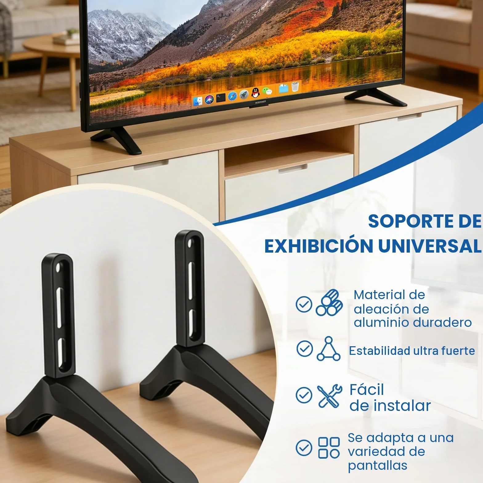 Soporte Universal para TV de 32 a 65 Pulgadas LCD LED OLED con Tornillos