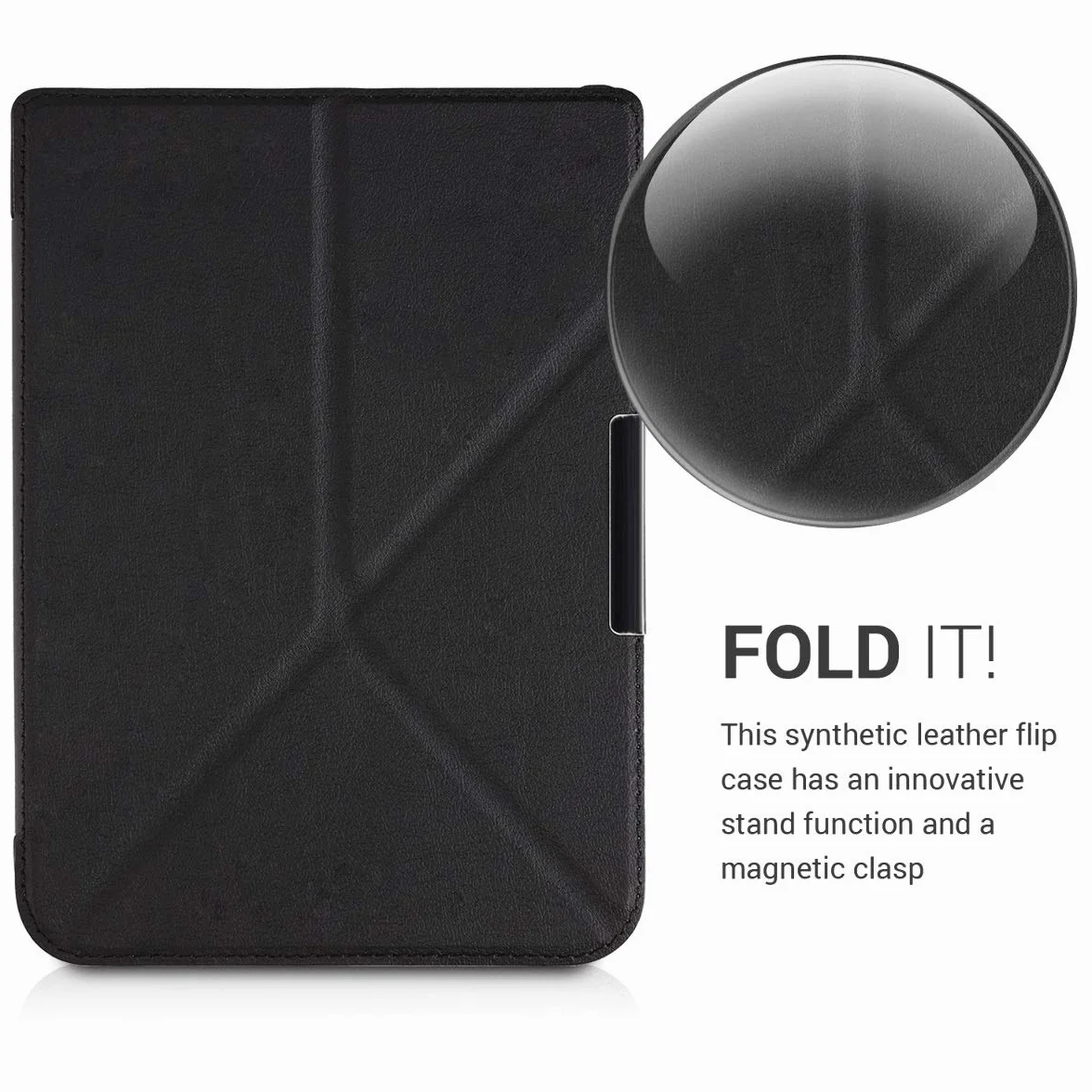 kwmobile Carcasa Compatible con Pocketbook InkPad 3/3 Pro/Color/Vivlio InkPad 3 Funda con Soporte - Negro