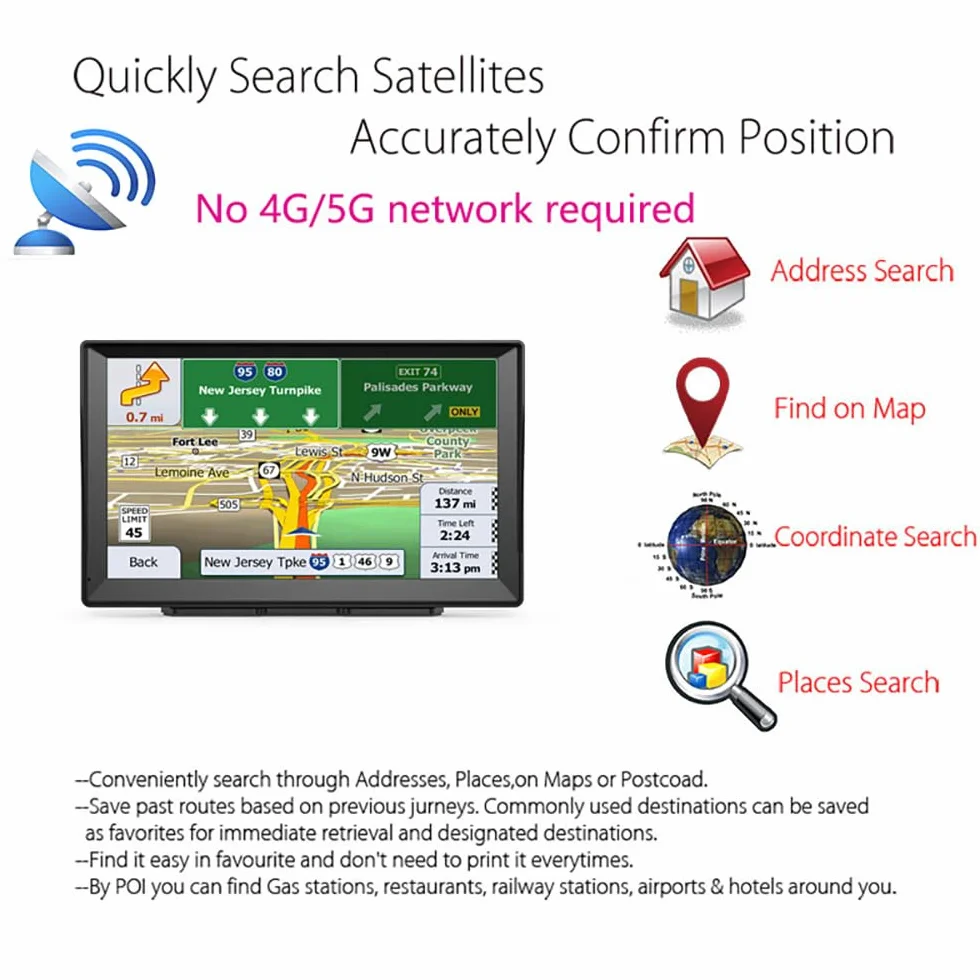 NEWFUN GPS Camiones Profesional 9 Pulgadas Navegador GPS Coche 2025 Mapas Europa