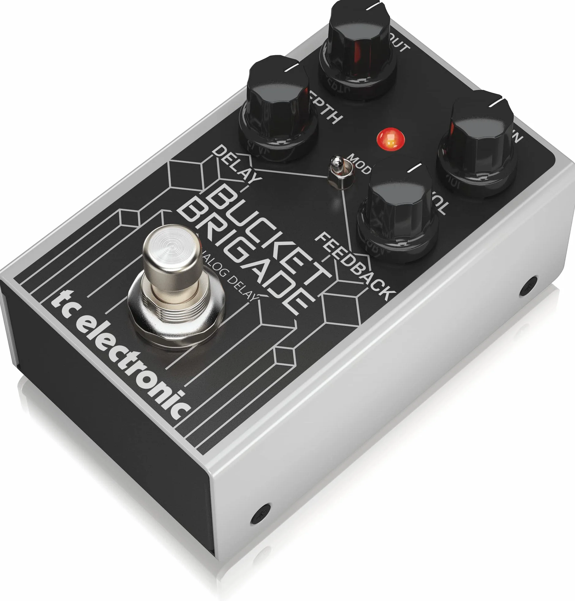 TC Electronic BUCKET BRIGADE ANALOG DELAY Pedal de retardo BBD analógico con tiempo de retardo de 600 ms, repeticiones cálidas, modulación opcional y control de profundidad