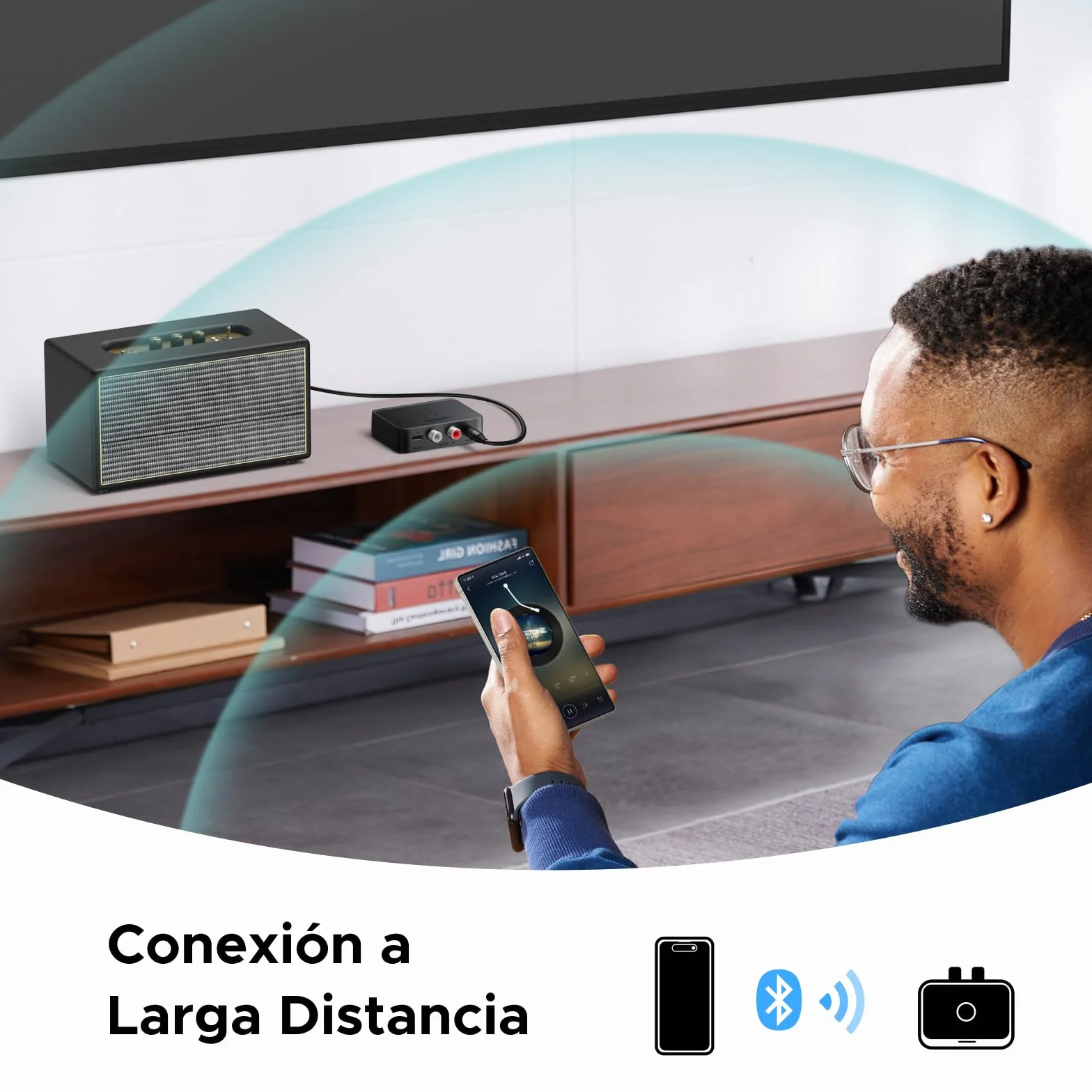 UGREEN Receptor Bluetooth 6.0 LDAC/SBC/AAC Audio USB-C Adaptador 2RCA 3.5 mm HiFi Baja Latencia Inalámbrico Compatible con Teléfono Tablet Altavoz Amplificador