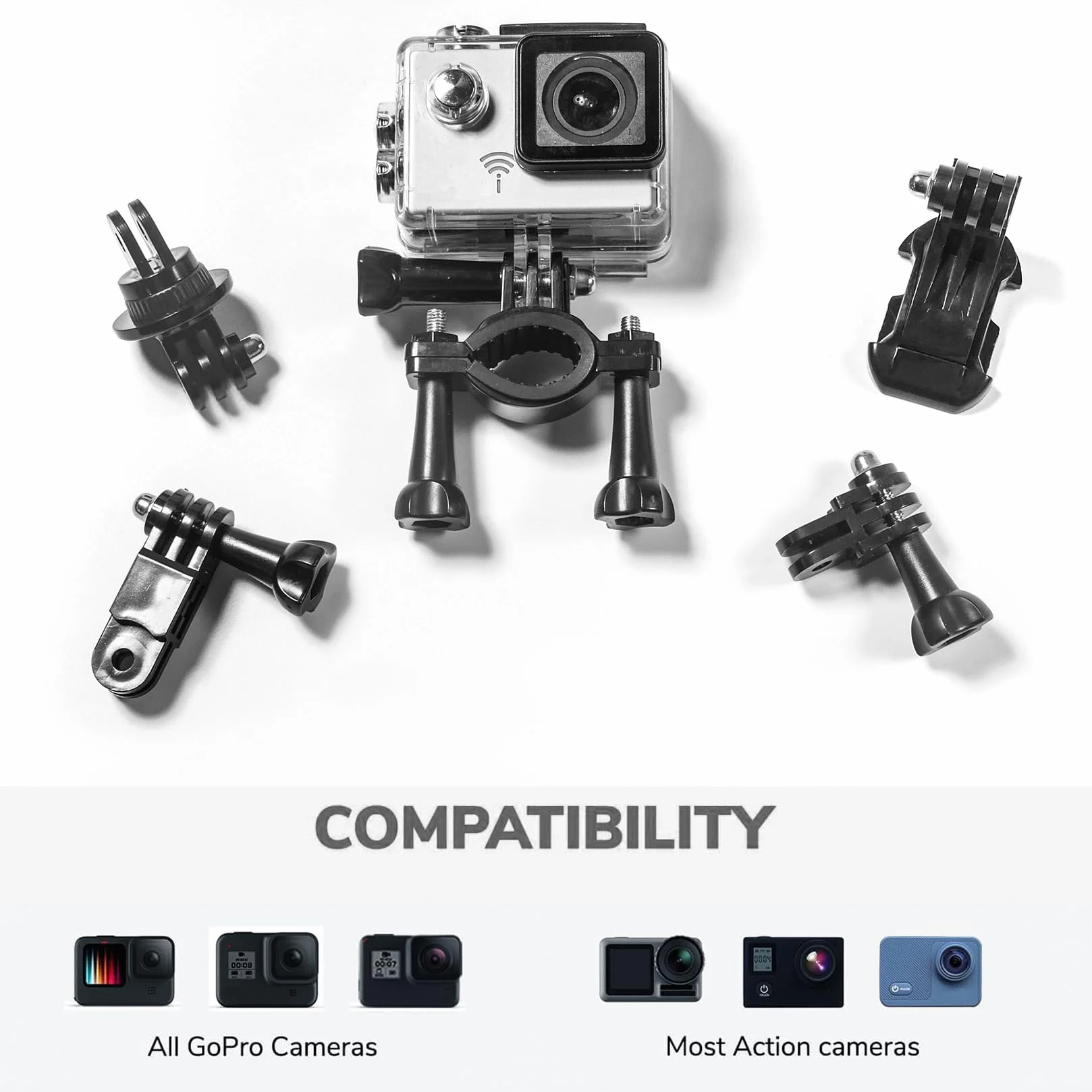 12-in-1 Adhesivos Soporte para GoPro Soportes Pegatinas Plano y Curvo, Soporte para Aasco de Cámara Kit, Soporte Camara Accion Casco para GoPro Hero Session 4/3/3+/2 dji Osmo Cámaras de Acción