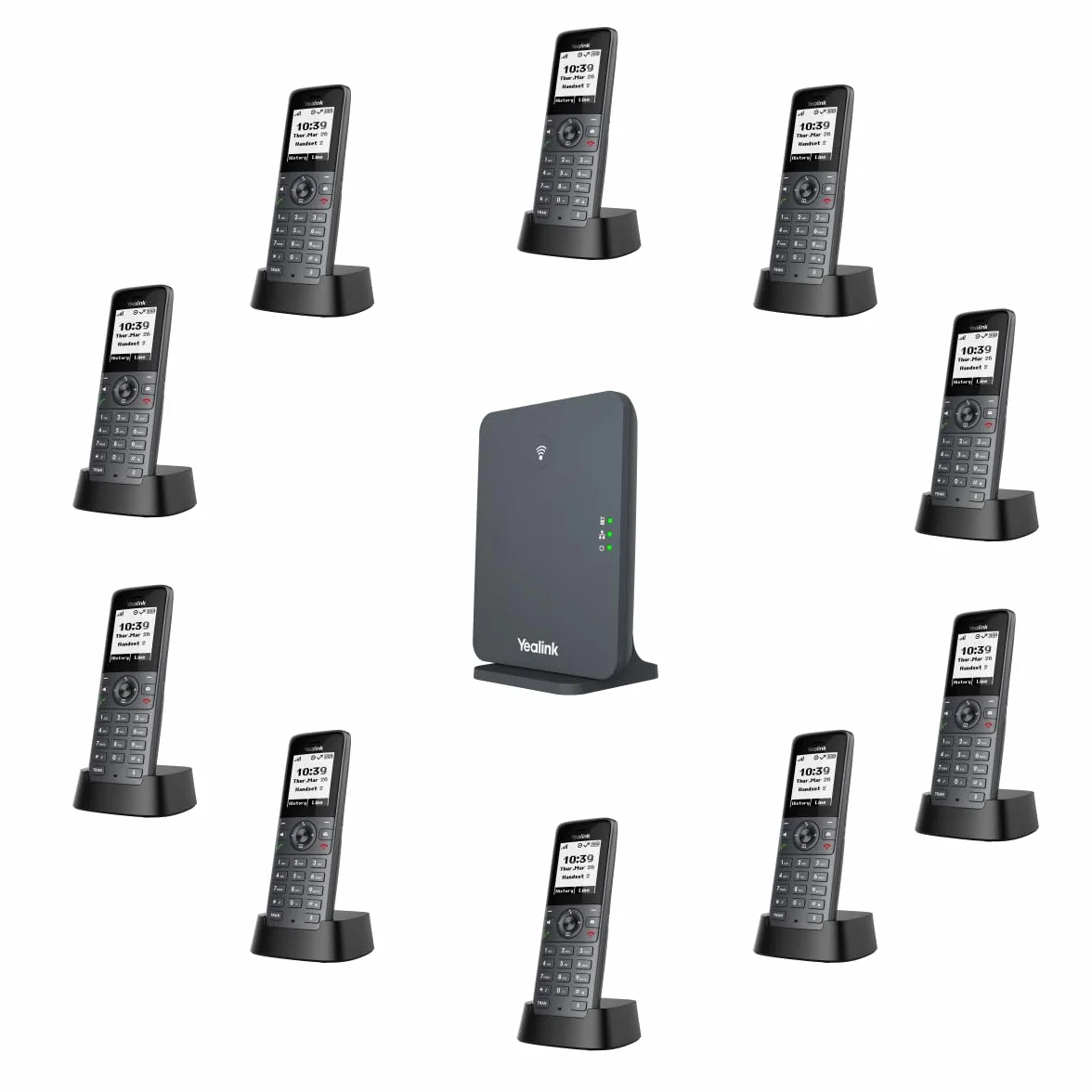Yealink W71H DECT - Handset inalámbrico de 35 Horas, Pantalla LCD, Color Negro