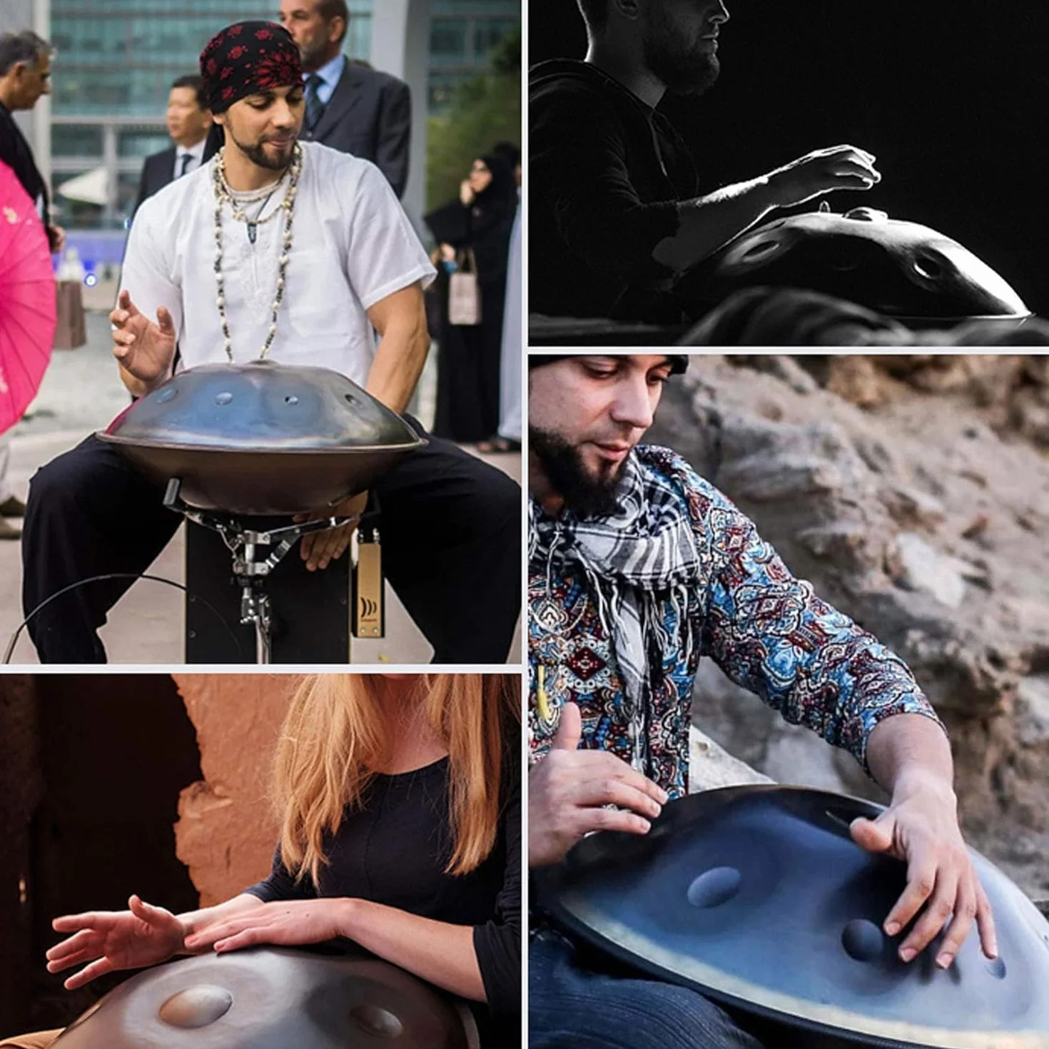 onlyfly Handpan - Tambor de mano (9 notas, 432 Hz, D-menor, 22 pulgadas, incluye set de regalo), color bronce