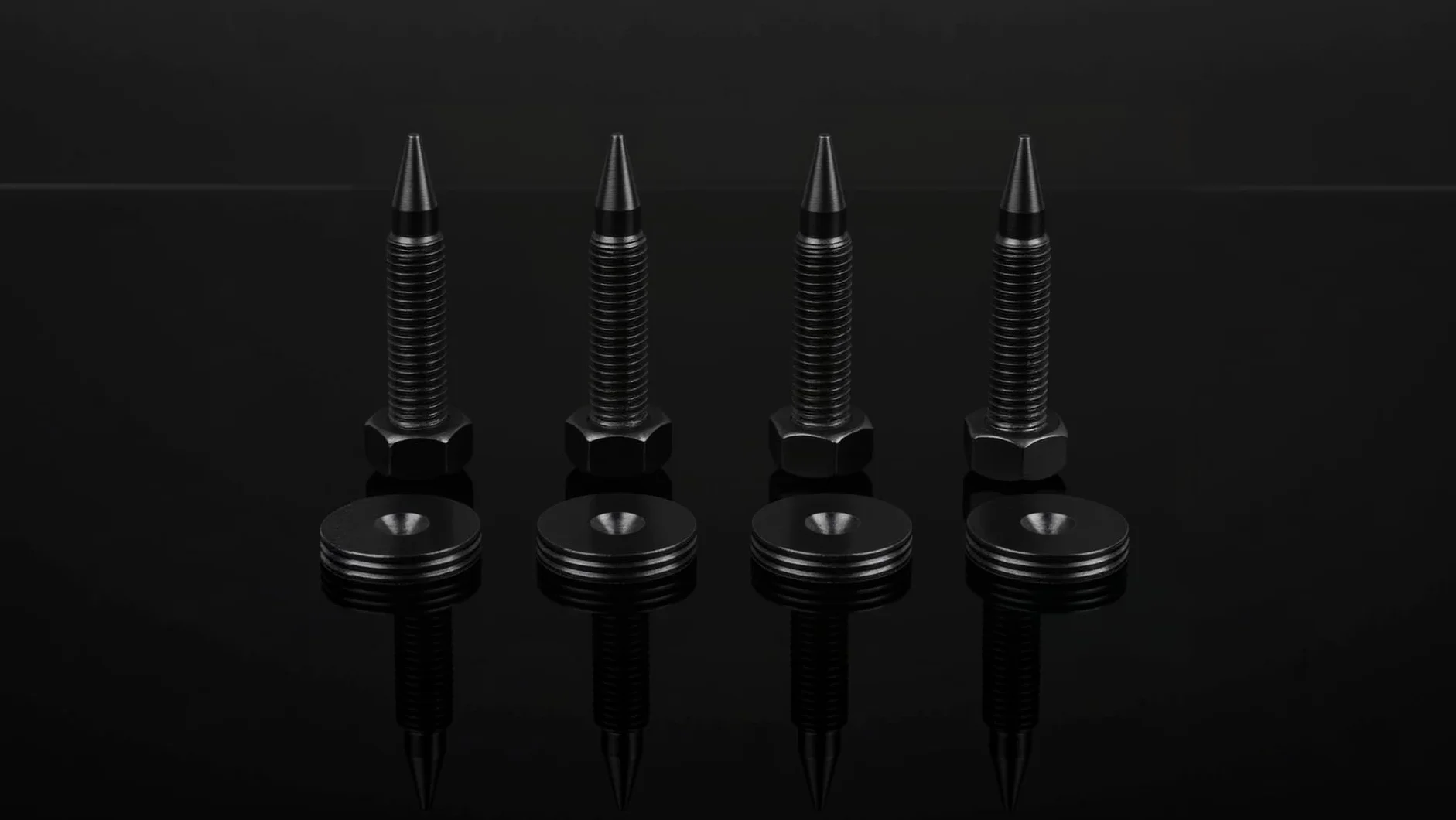 Acero Negro M6 35mm Picos Spikes Altavoces + Almohadillas Fina 20mm 4pz