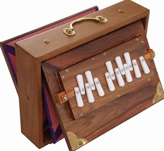 Caja Shruti, modelo profesional, madera de teca, escala C a C (C3 a C4), 30 x 22 x 8,5 cm, 2,5 kg, afinada a 440 Hz