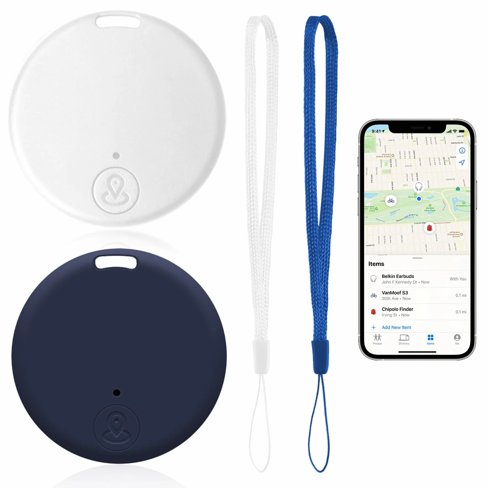 2 Pcs Localizador GPS Bluetooth 5.2 Inteligente para Llaves, Carteras, Mascotas y Maletas, con Alarma Sonora, Búsqueda Bidireccional, Batería Reemplazable, Alcance 15 m, Compatible iOS y Android