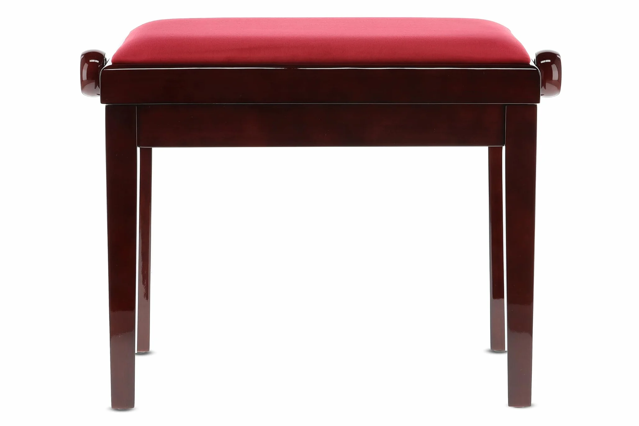 GEWA Banco de Piano Deluxe, Madera Maciza, Ajustable en Altura, Caoba Brillante