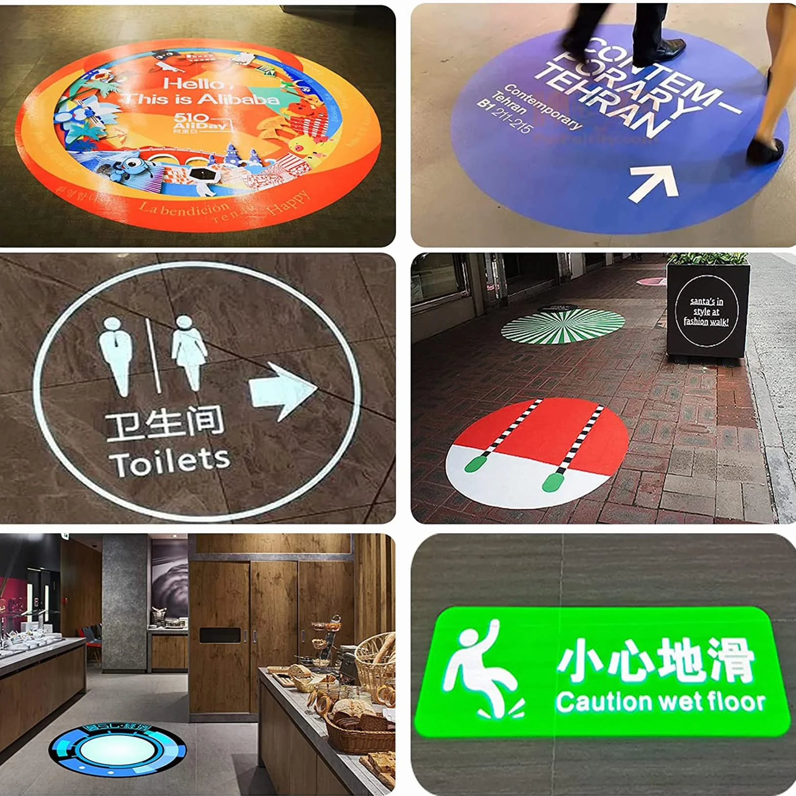 Proyector LED Publicidad Proyección de proyección USTOM Imagen Gobo Logo Proyector para uso en interiores Hotel Restaurante Publicidad Signs, Control remoto,Plata,25W