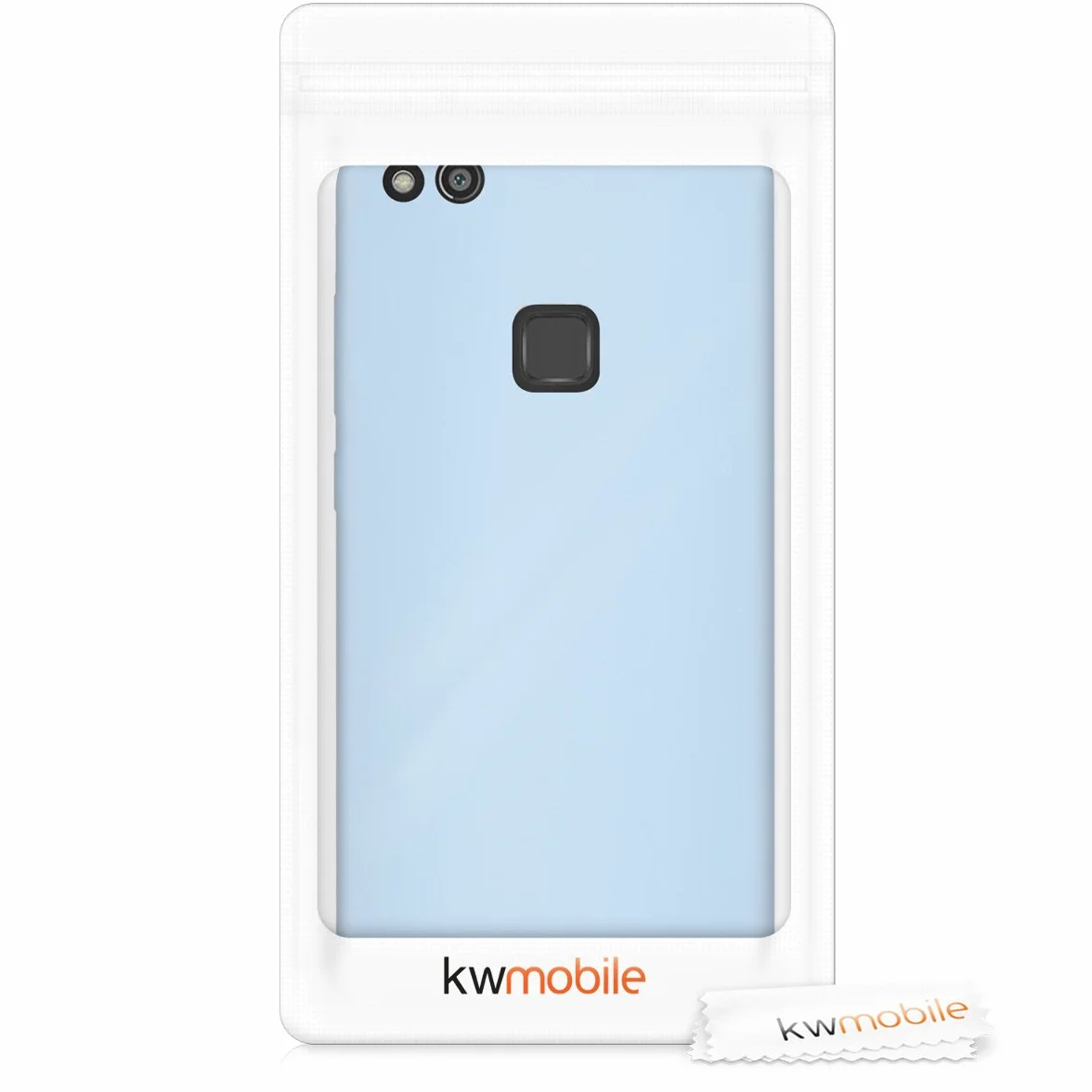 kwmobile Funda para Huawei P10 Lite Carcasa - Ultrafina de TPU y Silicona con Bordes elevados anticaídas - Azul Claro Mate