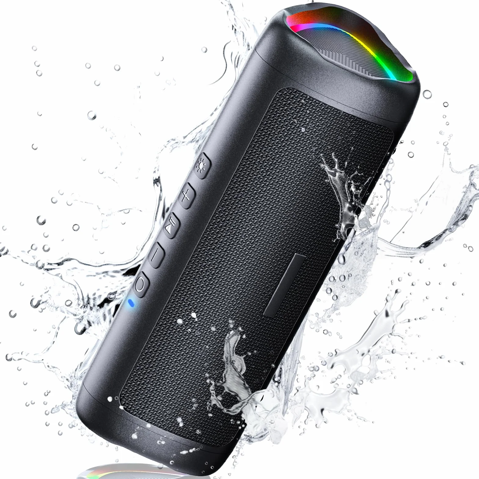 UOHHBOE Altavoz Bluetooth 5.3, 30W Potente con Luz LED, IPX5, 24H Reproducción, TWS