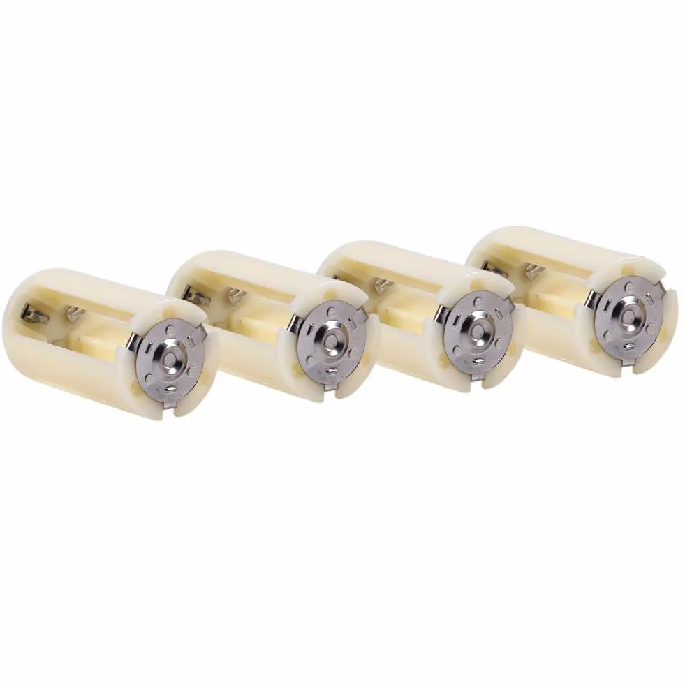 Richer-R Mini Adaptadores de Batería Portátil,Convertidores 3 Pilas AA a una Batería D(4 Piezas,Blanco)