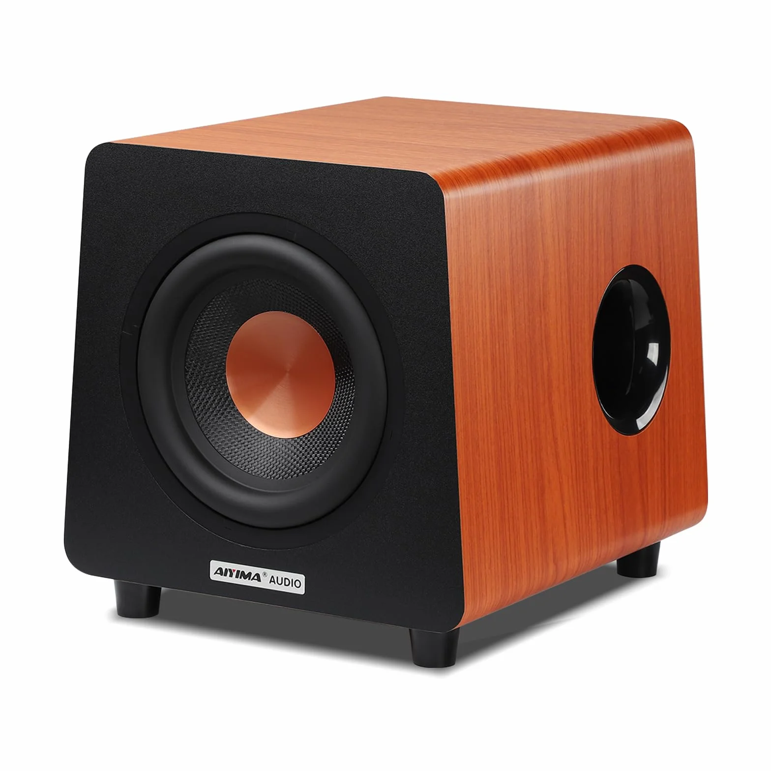 AIYIMA 800X Subwoofer Activo 8 Pulgadas 150W Pico 100W RMS Amplificador Integrado MDF 30Hz-300Hz RCA AUX LFE