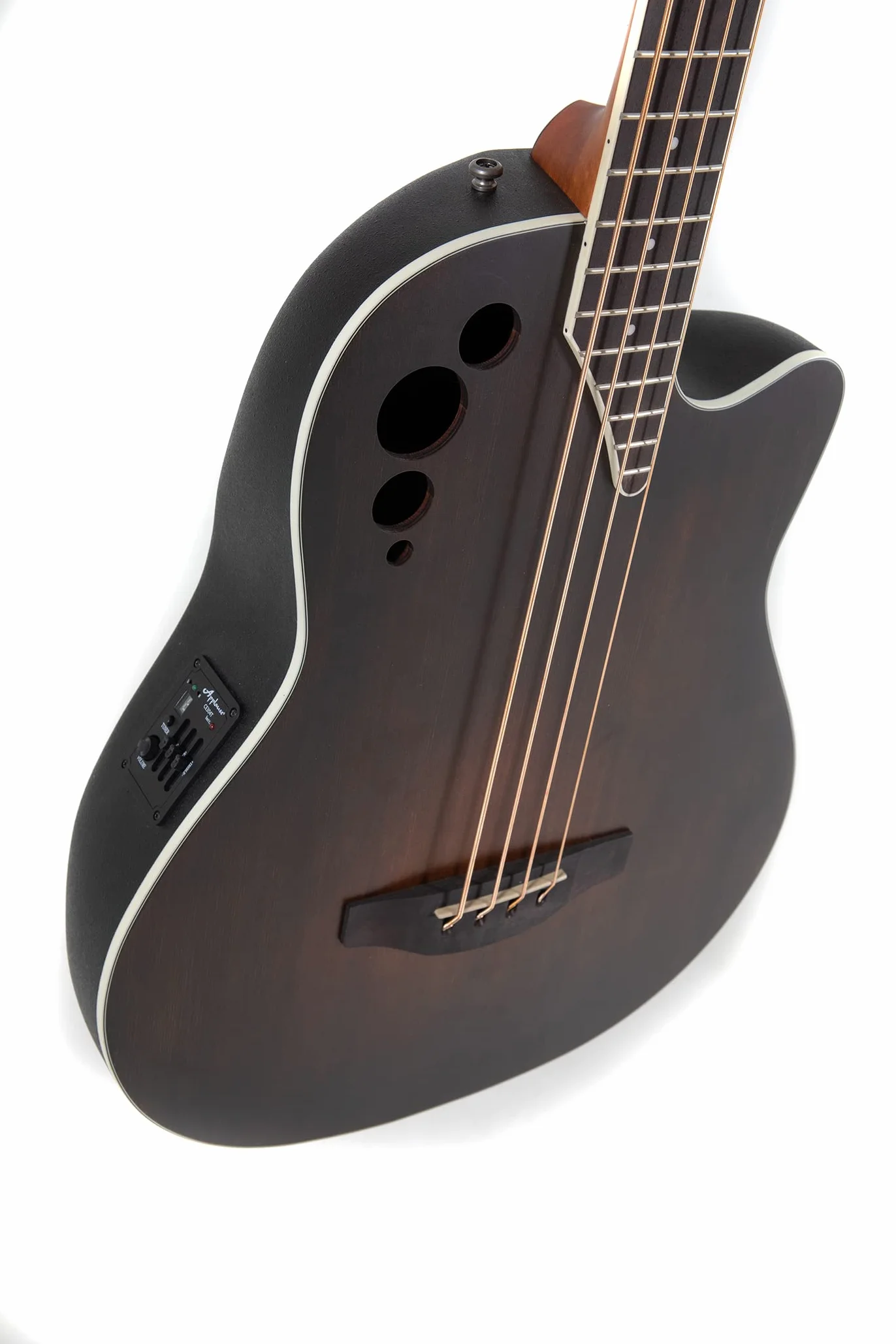 Applause E-Bajo acústico Elite AEB4 Mid Cutaway 4-string - Cuerpo Roundback Lyrachord Mid-Depth - Preamplificador AP3TP- Tapa de abeto - Vintage Varnish Satin - AEB4-7S