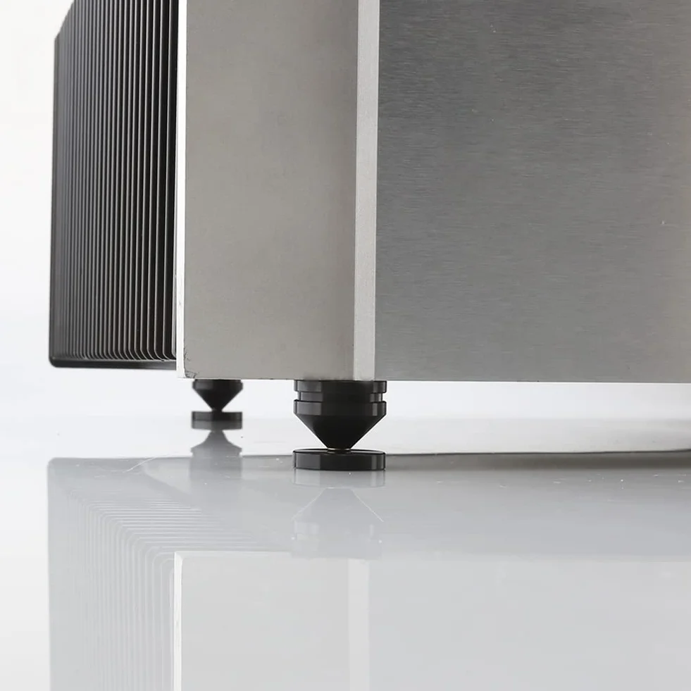 8 puntas para altavoces, de aleación de aluminio de alta calidad, patas de suelo con placas de absorción de impactos, clavijas para altavoces para dispositivos HiFi, tocadiscos, altavoces