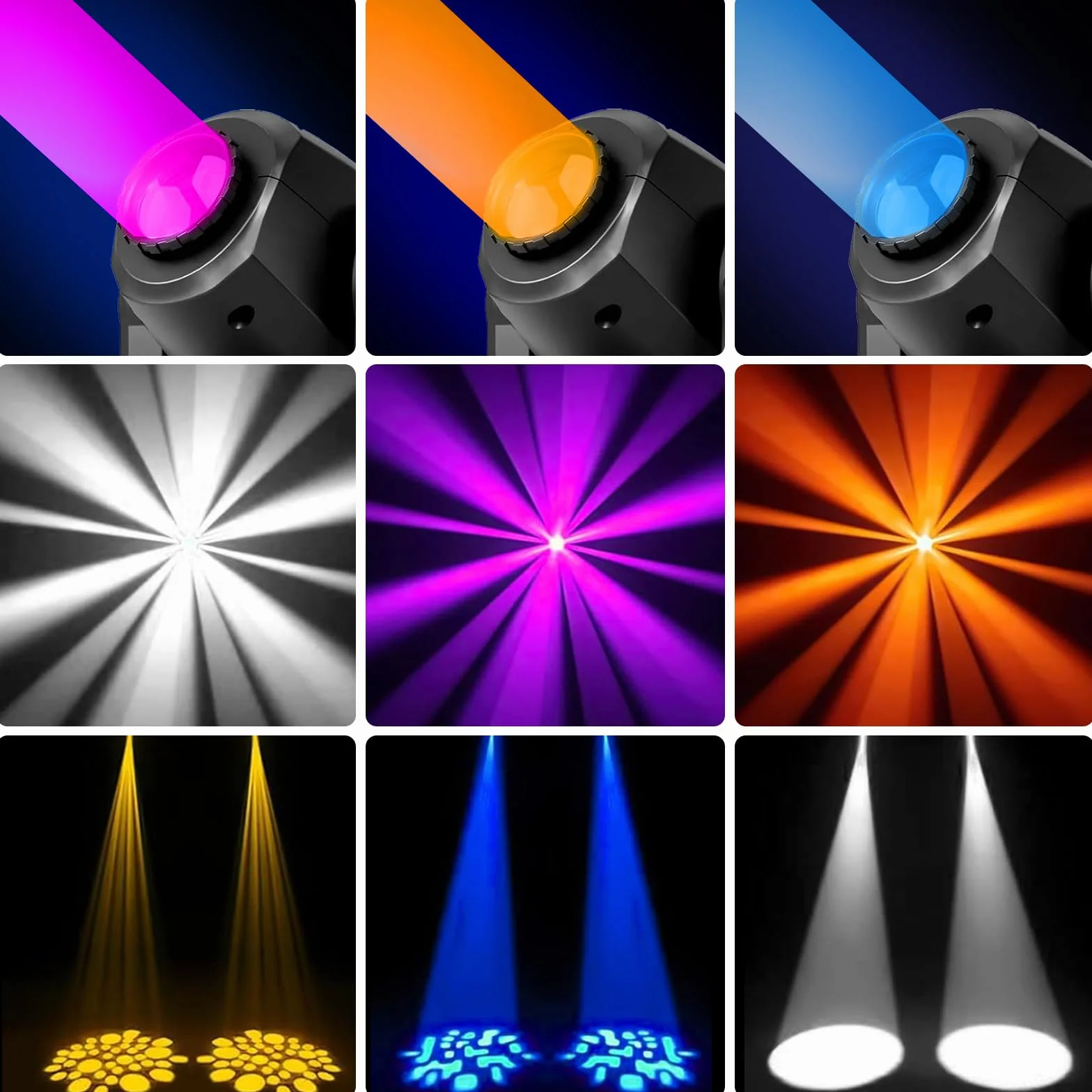 2 unidades de luz de escenario mini de 60W con cabezal móvil LED, luces RGBW para DJ, DMX512, 9/11 canales de control de sonido para discotecas, DJ, fiestas y clubes