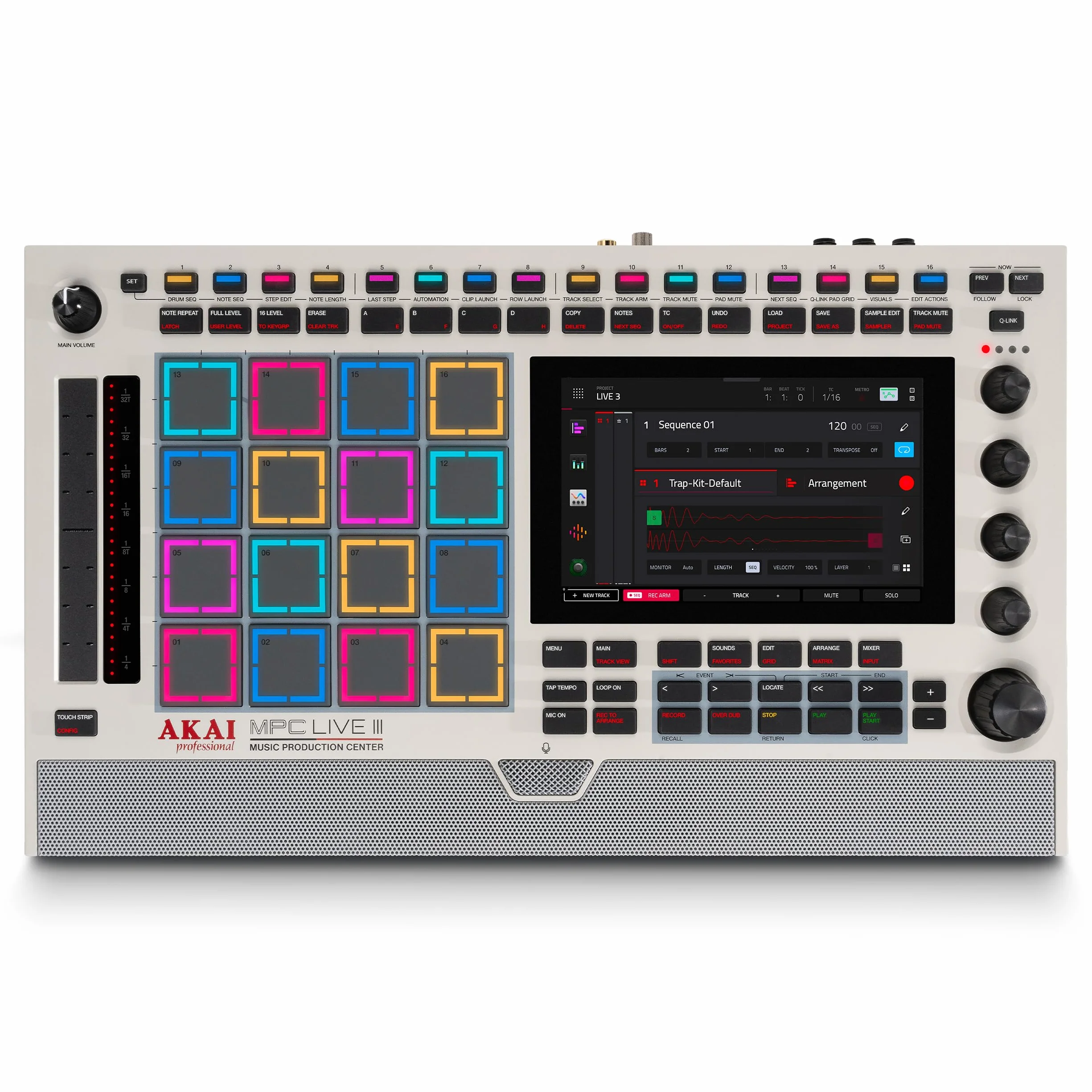 Akai Professional MPC Live III Retro Centro de Producción Musical portátil y Autónomo con Pads MPCe, Secuenciador, Pantalla táctil, Micrófono, Altavoces, Interfaz de Audio, Wi-Fi, Bluetooth, Batería