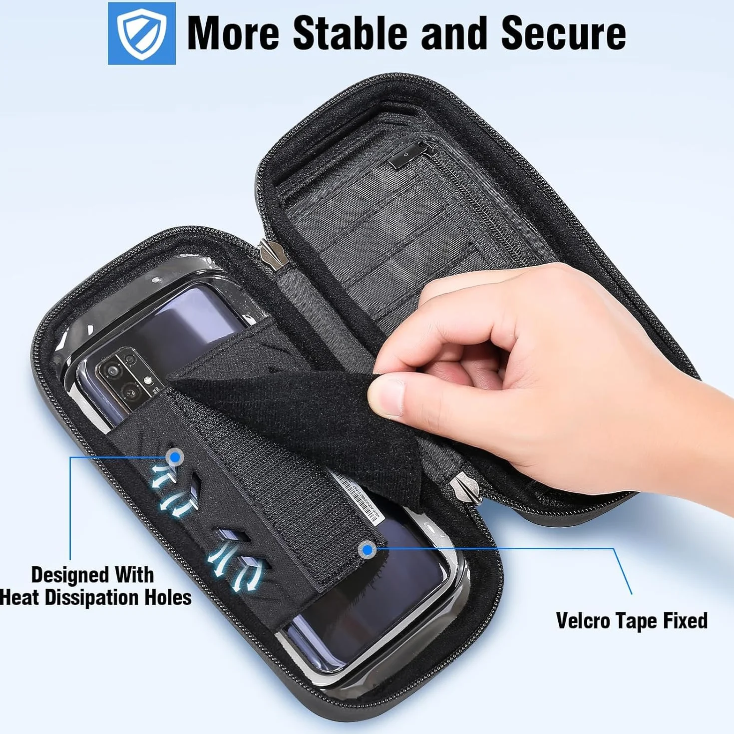 Soporte Movil Moto, Soporte Movil Scooter 360° Rotación Porta Móvil Moto Impermeable para Retrovisor con Pantalla Táctil para 4,0-7,2" Teléfono (Negro)