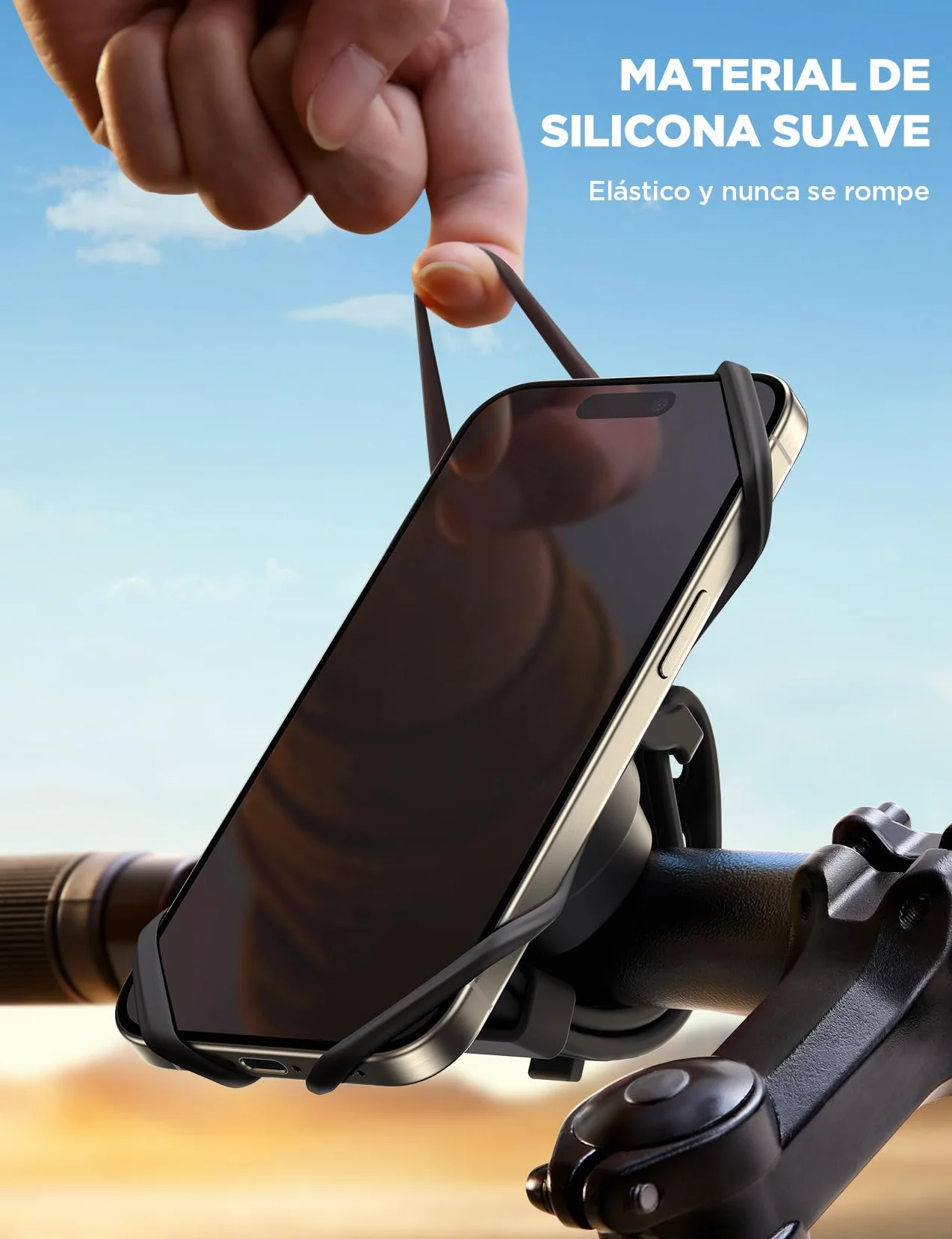 JOYROOM Soporte Móvil Bicicleta 360° Silicona para iPhone Smartphone 4.0-7.2"
