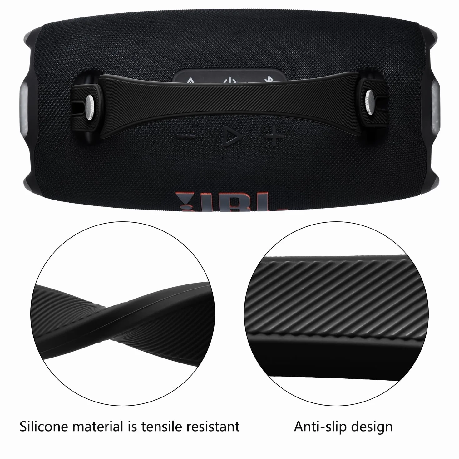 Correa de Transporte para JBL Xtreme 5/Xtreme 4/Xtreme 3/Xtreme 2 - Altavoz Bluetooth portátil,para JBL Xtreme 5/4/3/2 Mango Extraíble Accesorios de Silicona(Negro)