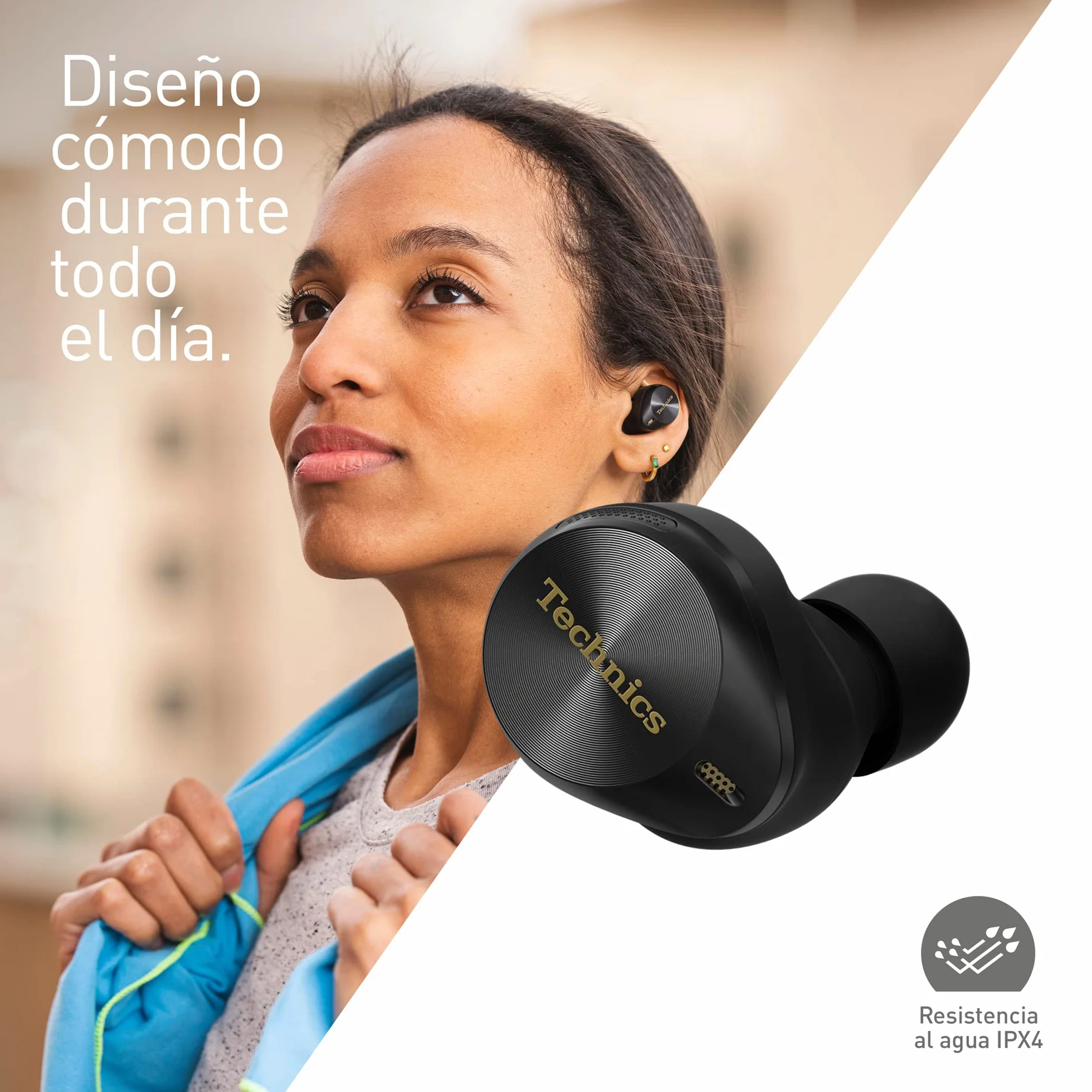 Technics EAH-AZ80E-A Auriculares inalámbricos con cancelación de Ruido, Bluetooth, Auriculares intrauditivos con micrófono, Ajuste Personalizable, hasta 7 Horas de reproducción, Azul Medianoche