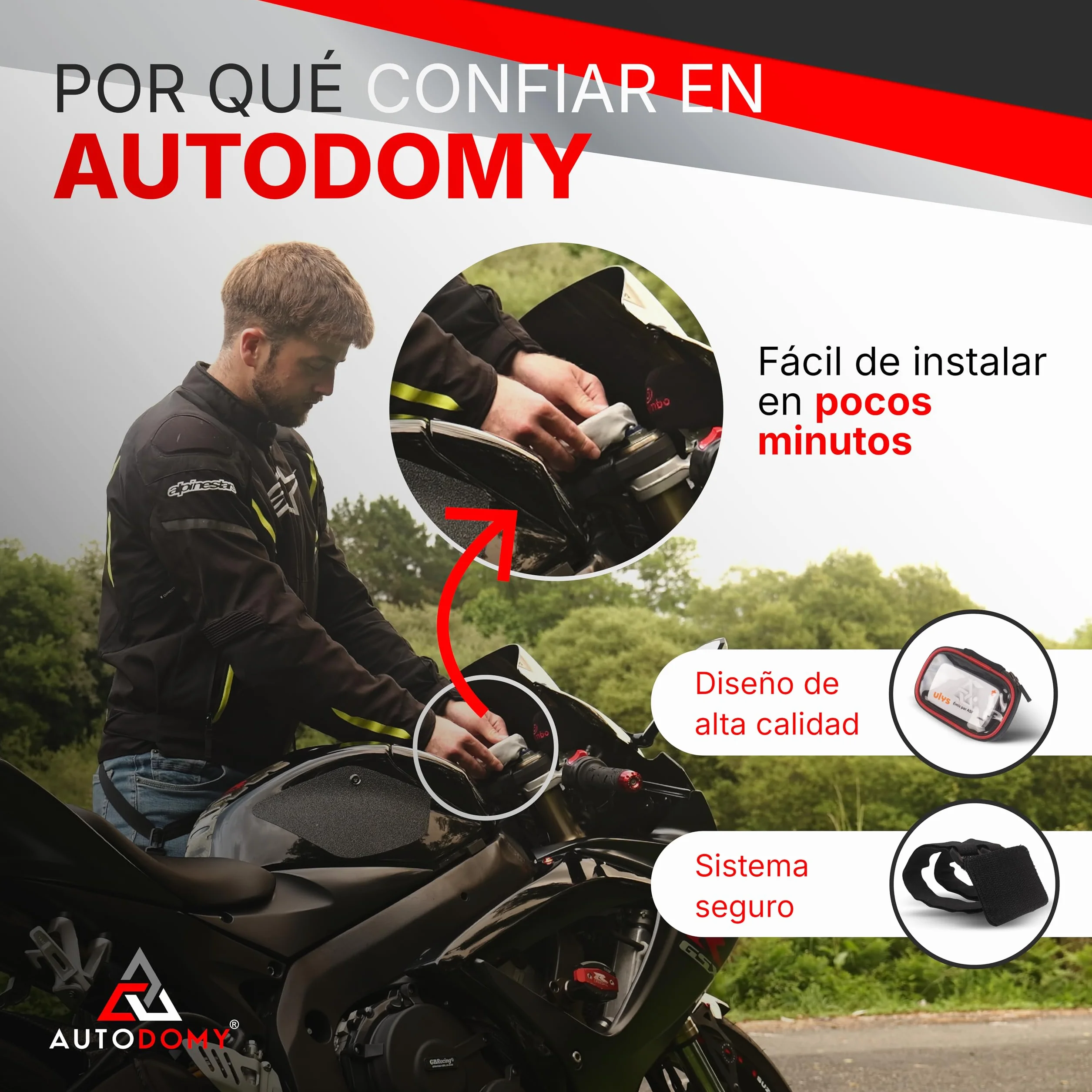 Soporte para Moto Impermeable Neopreno 9.4x6.8 cm Estuche Porta Telepeaje