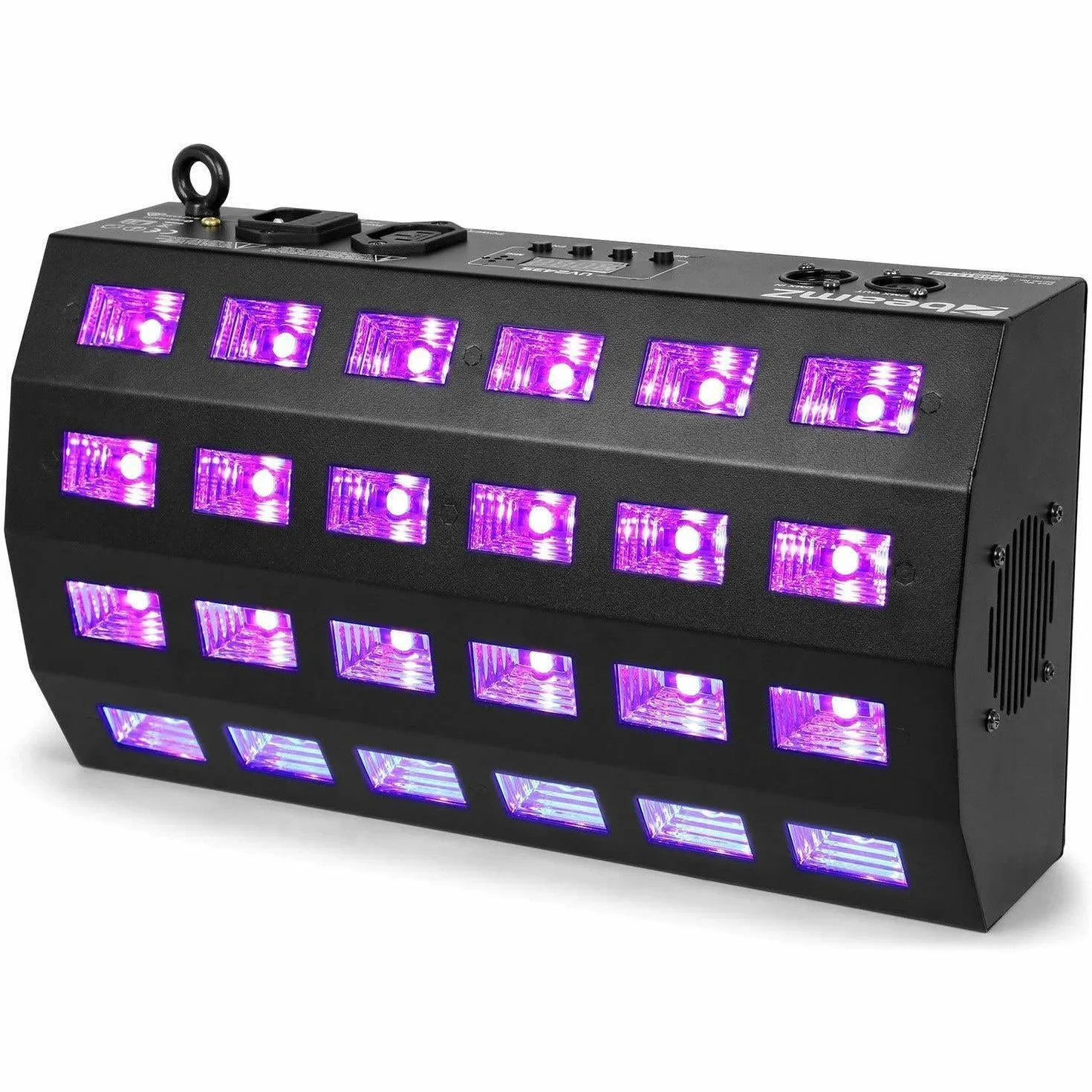 BeamZ BUV463 Lámpara Blacklight, Blacklight Party, 24 x 3 W LED UV con 4 Secciones y Estrobo, DMX UV Spotlight, Blacklight LED, Luz UV, Lámpara Blacklight, Blacklight Disco Neon Party