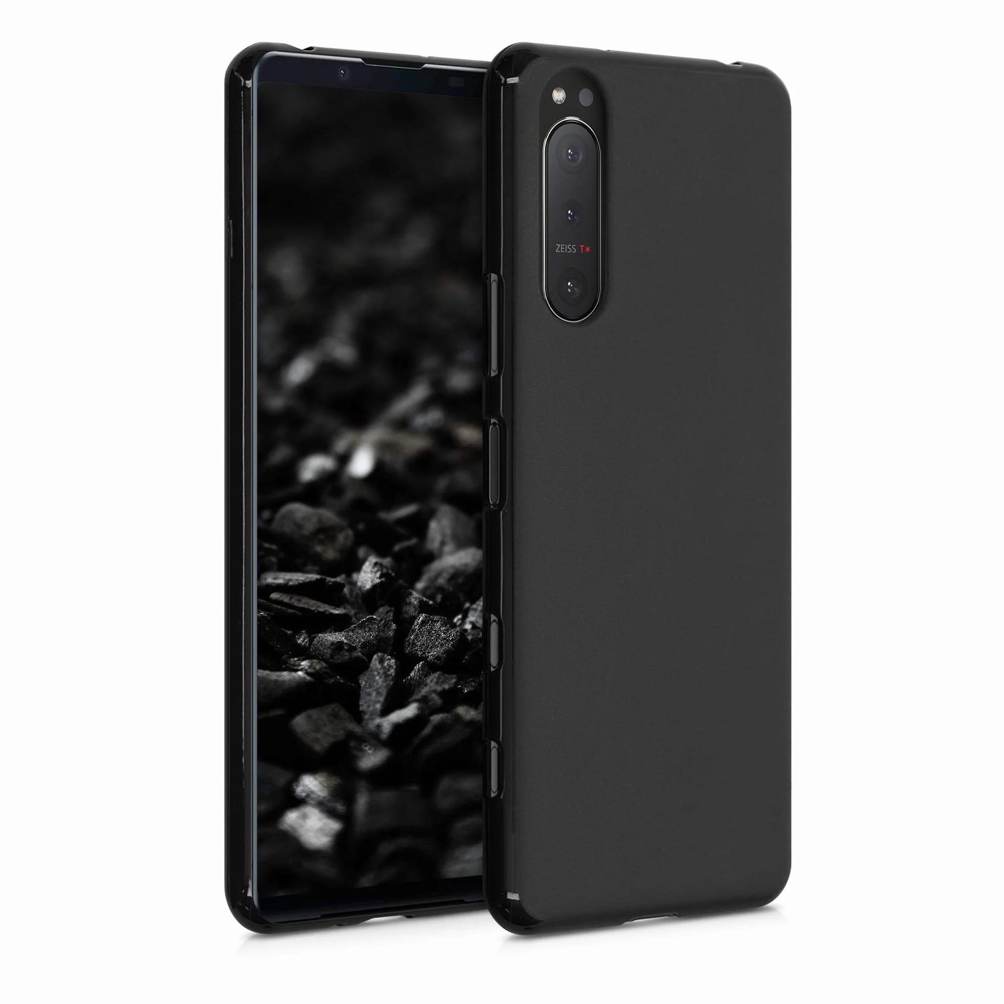 kwmobile Sony Xperia 5 II Carcasa Ultrafina TPU Silicona Bordes elevados anticaídas Negro